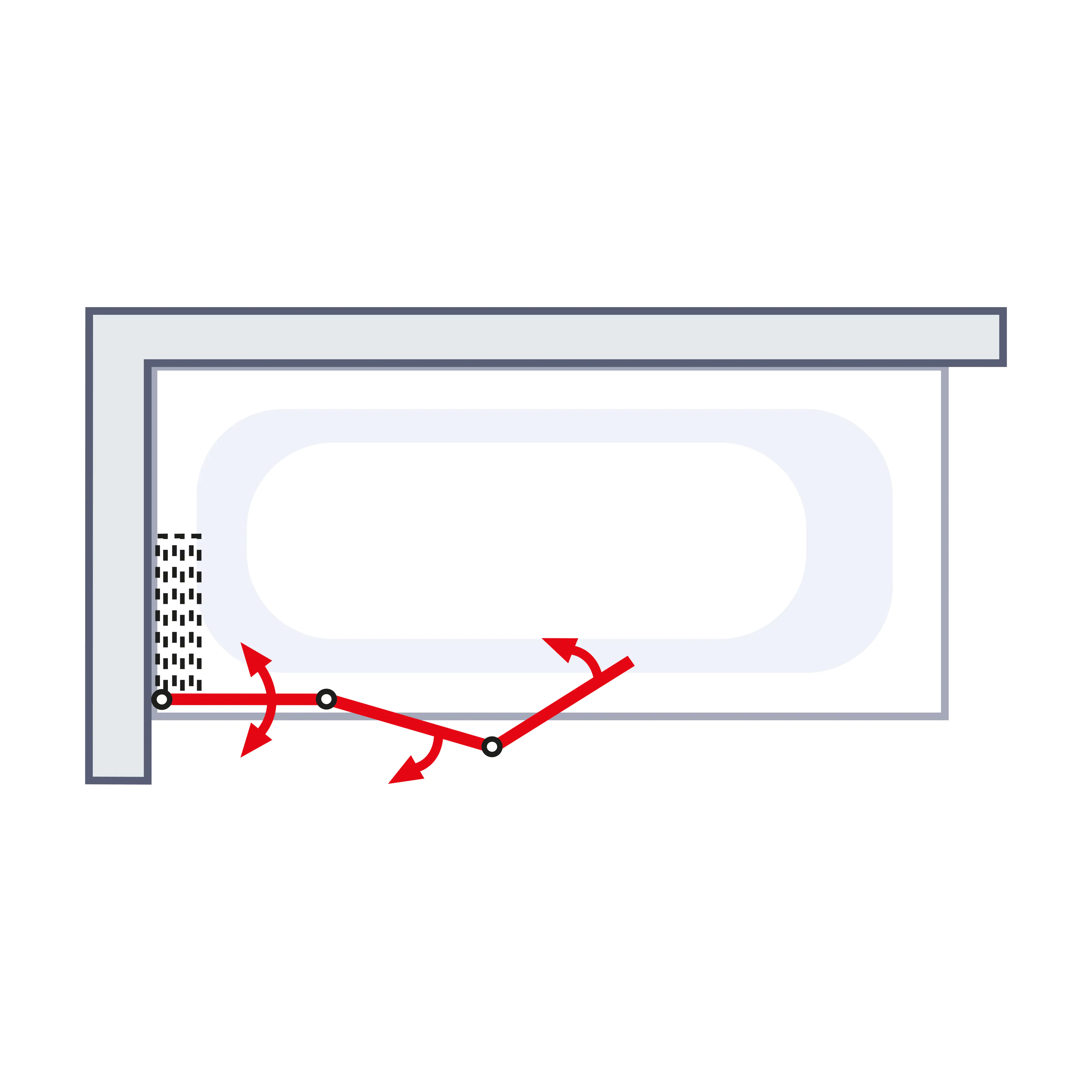 Schulte Badewannenaufsatz D3354 3-tlg. 125 x 140 cm