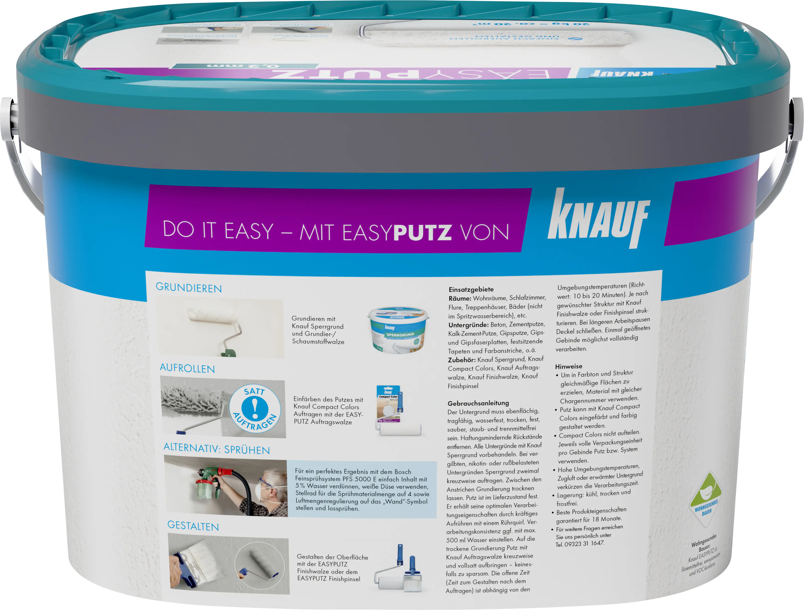 Knauf Easyputz Streichpitz 20 kg  0,2 mm Schneeweiß