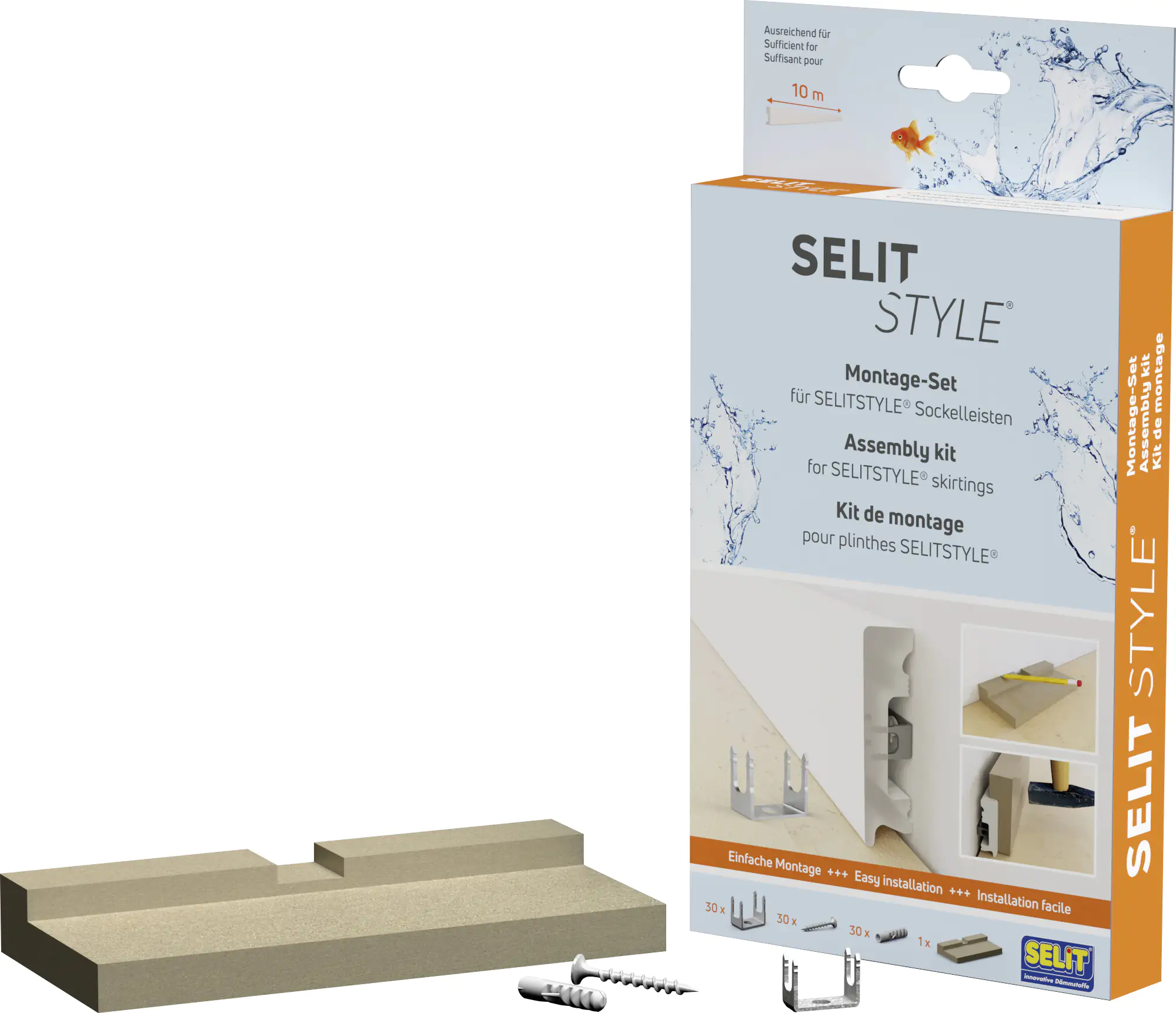 4002245705173 SelitStyle Montageset ausreichend für ca. 10 m Sockelleisten