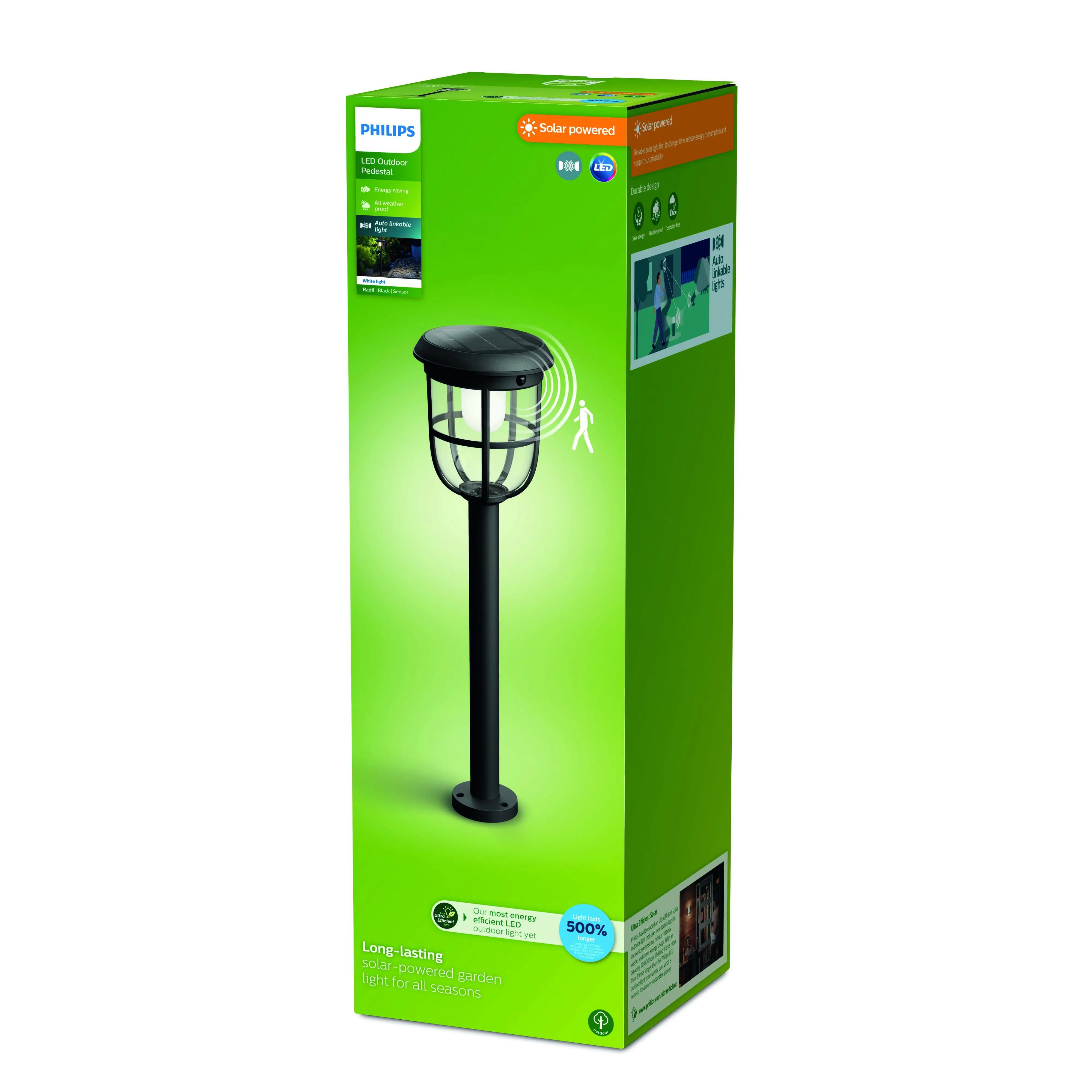 Solar Außenleuchte Radii 63 x 20 x 20 cm schwarz Solar Außenleuchte Radii 63 x 20 x 20 cm schwarz