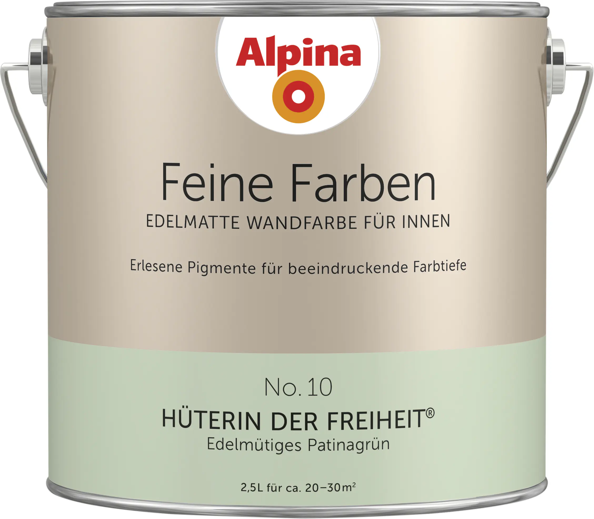 Alpina Feine Farben Wandfarbe No. 10 Hüterin der Freiheit - edelmütiges patinagrün 2,5 L