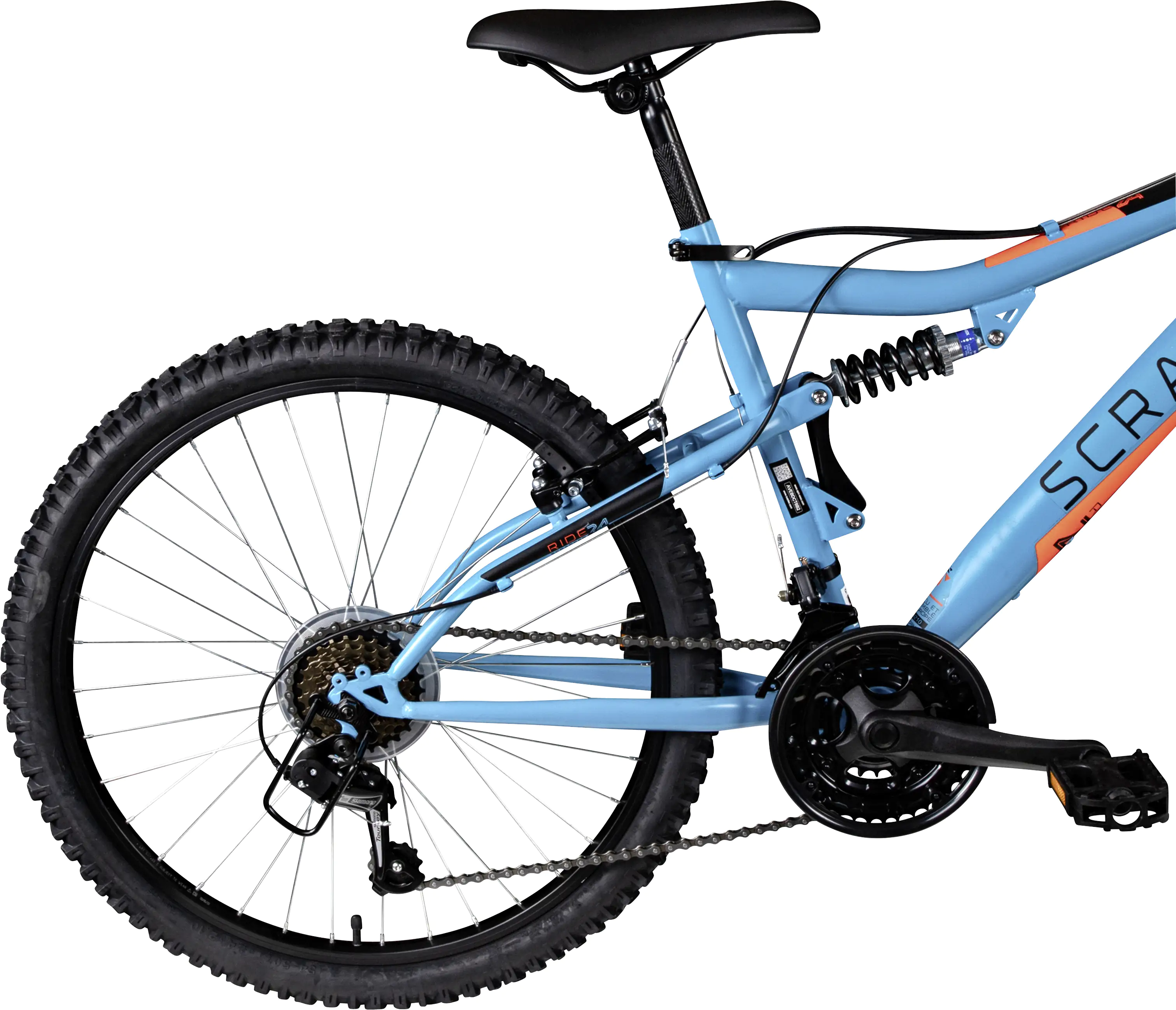 Scrapper Mountainbike RIDE 24 2.1 BT MTB Fully 24 Zoll RH 43cm 18-Gang blau orange