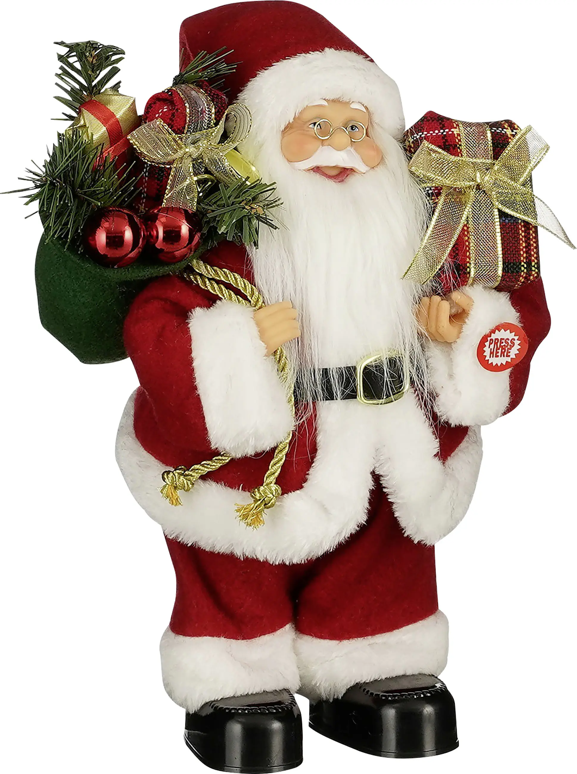 House of Seasons Dekofigur Weihnachtsmann 30 cm rot