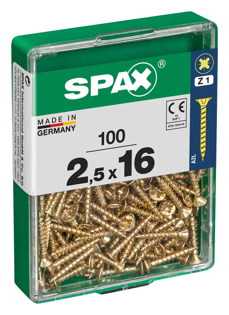 Spax Universalschrauben 2.5 x 16 mm PZ 1 - 100 Stk.