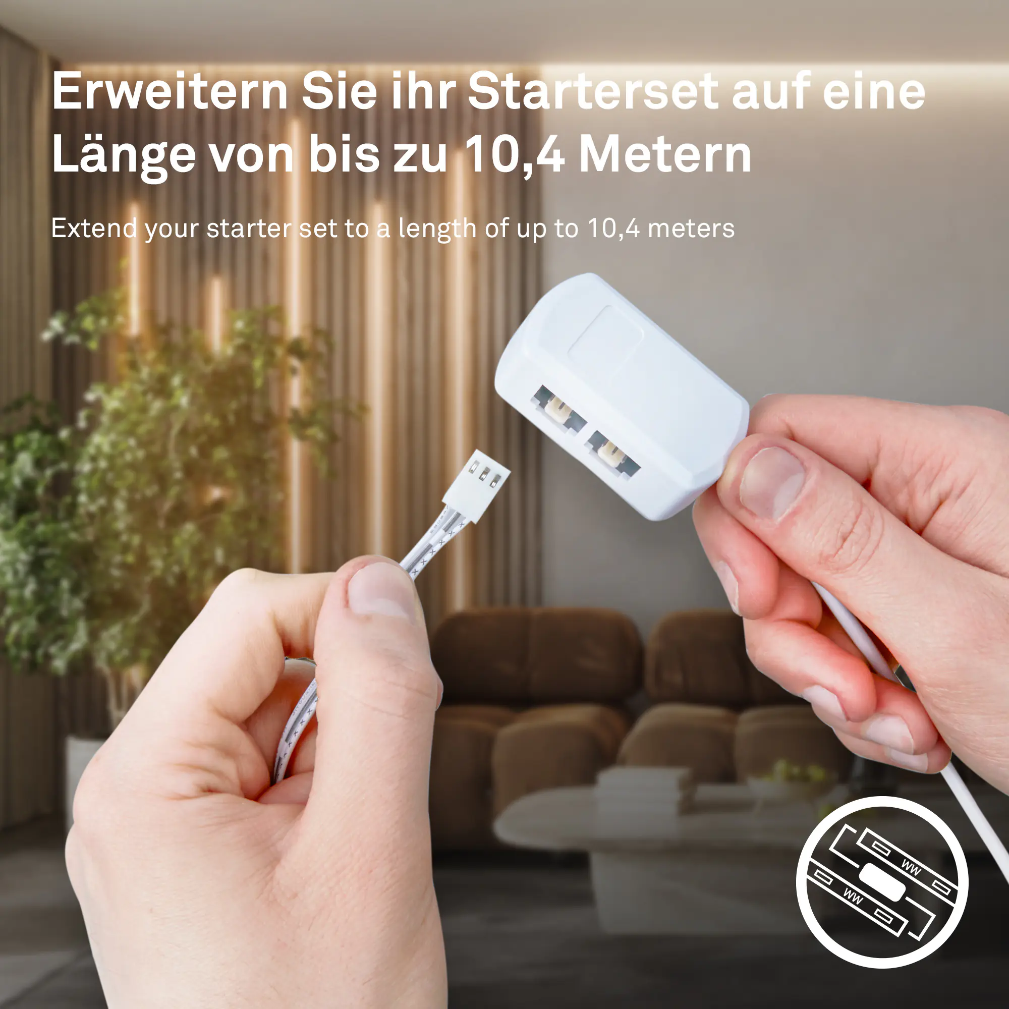 Briloner LED-Streifen Pimp your Panel Erweiterungsset  2,6 m 17,5 W warmweiß