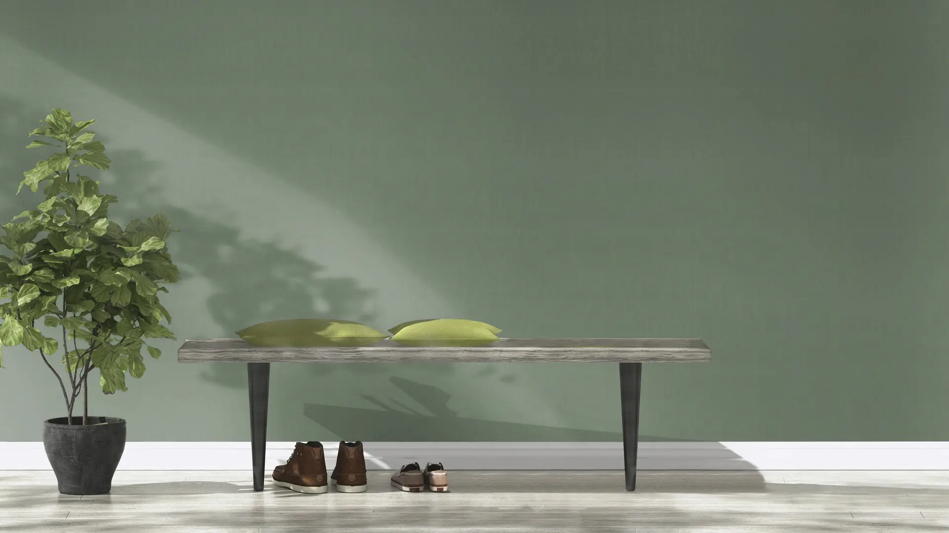 Rasch Vliestapete 746143 Grün-Moosgrün Uni 10,05 m x 0,53 m