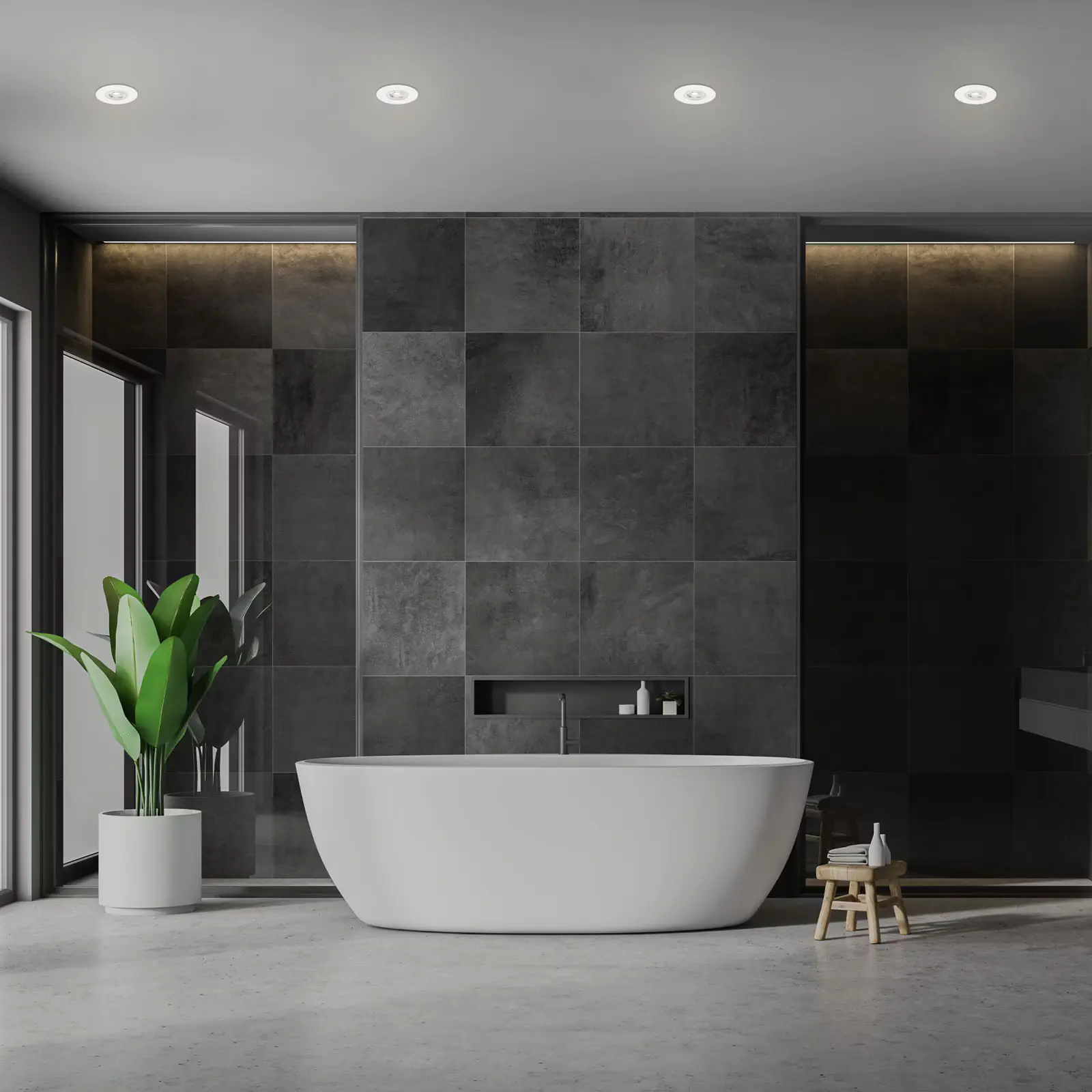 Briloner LED-Einbauleuchten Kulana 4er Set Mini 4,9W, 480lm weiß