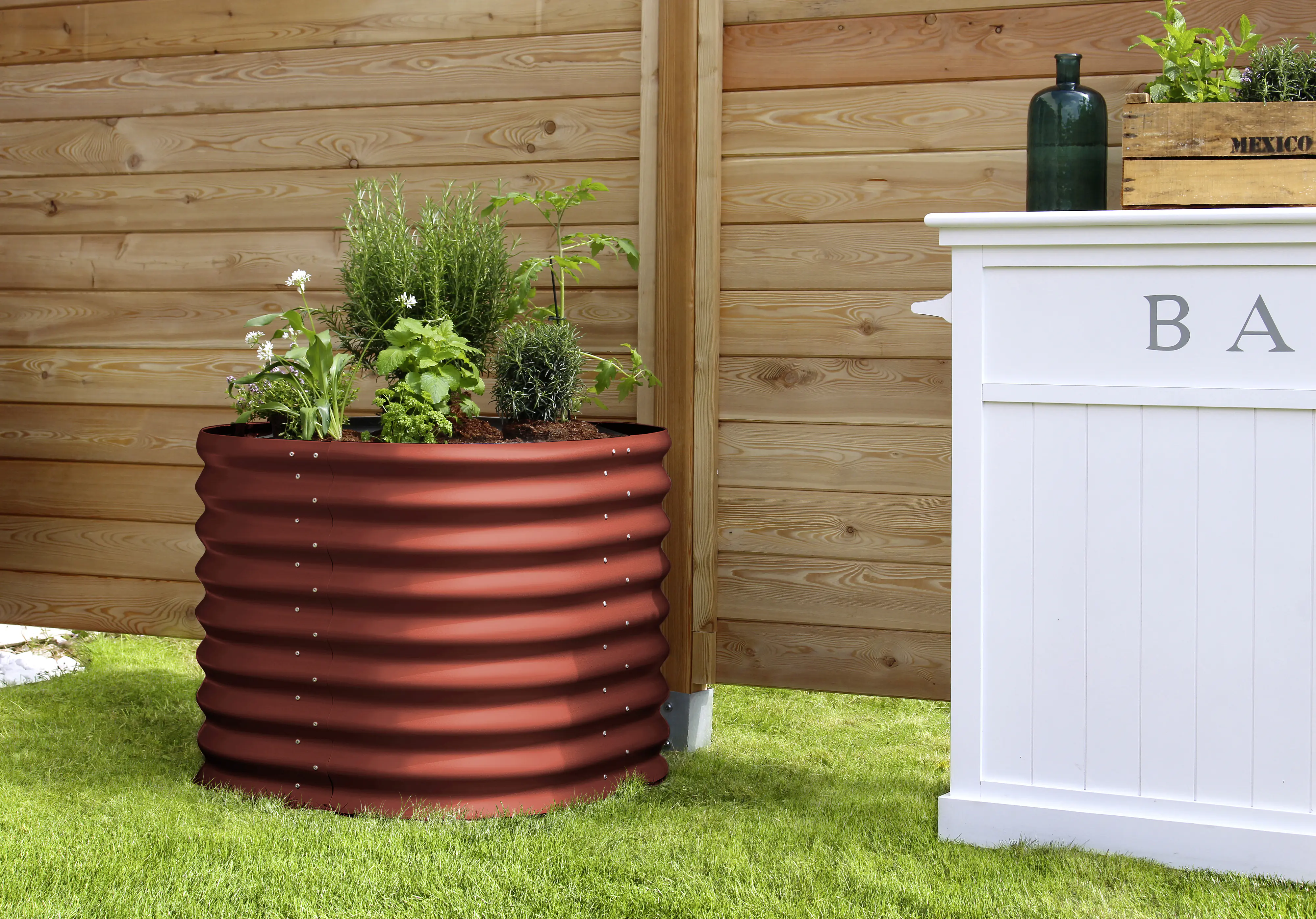 Vitavia Hochbeet Terra Rund 82 x 82 x 63 cm rubin