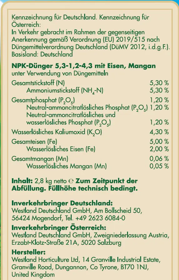Westland Schluss mit Unkraut und Moos Dünger für 80 m² 2,8 kg Westland Schluss mit Unkraut und Moos Dünger für 80 m² 2,8 kg