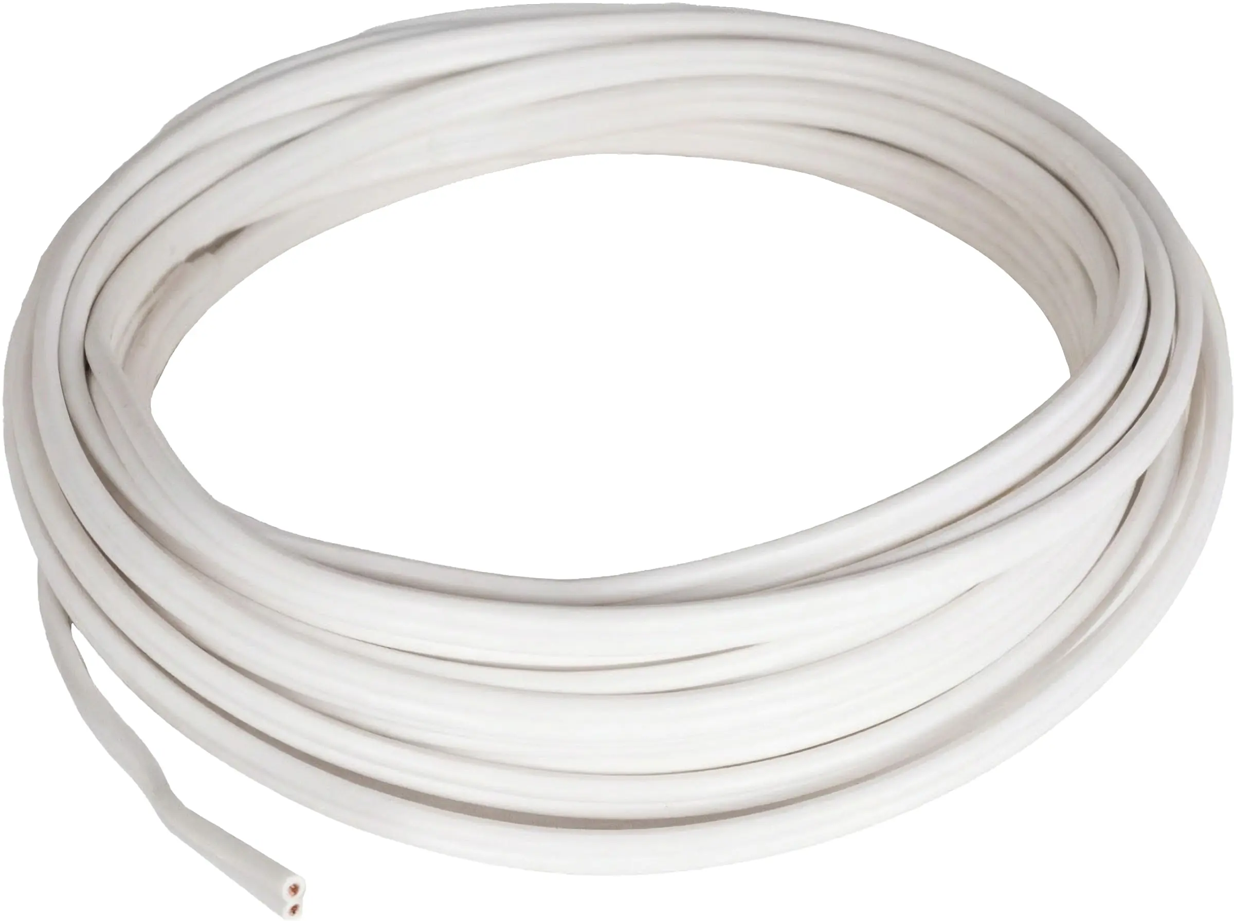 Zwillingsleitung isolierte Litze 2 x 0,75 - 5 Meter weiß