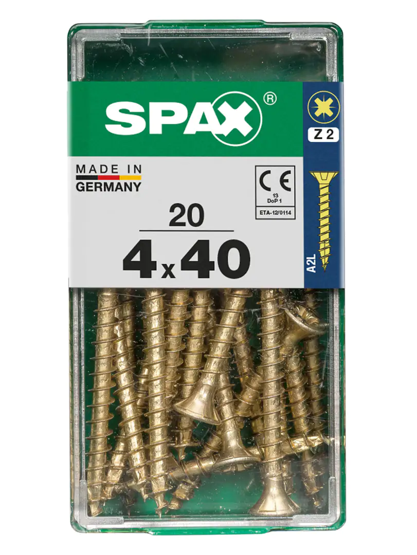 Spax Universalschrauben 4.0 x 40 mm PZ 2 - 20 Stk. Spax Universalschrauben 4.0 x 40 mm PZ 2 - 20 Stk.