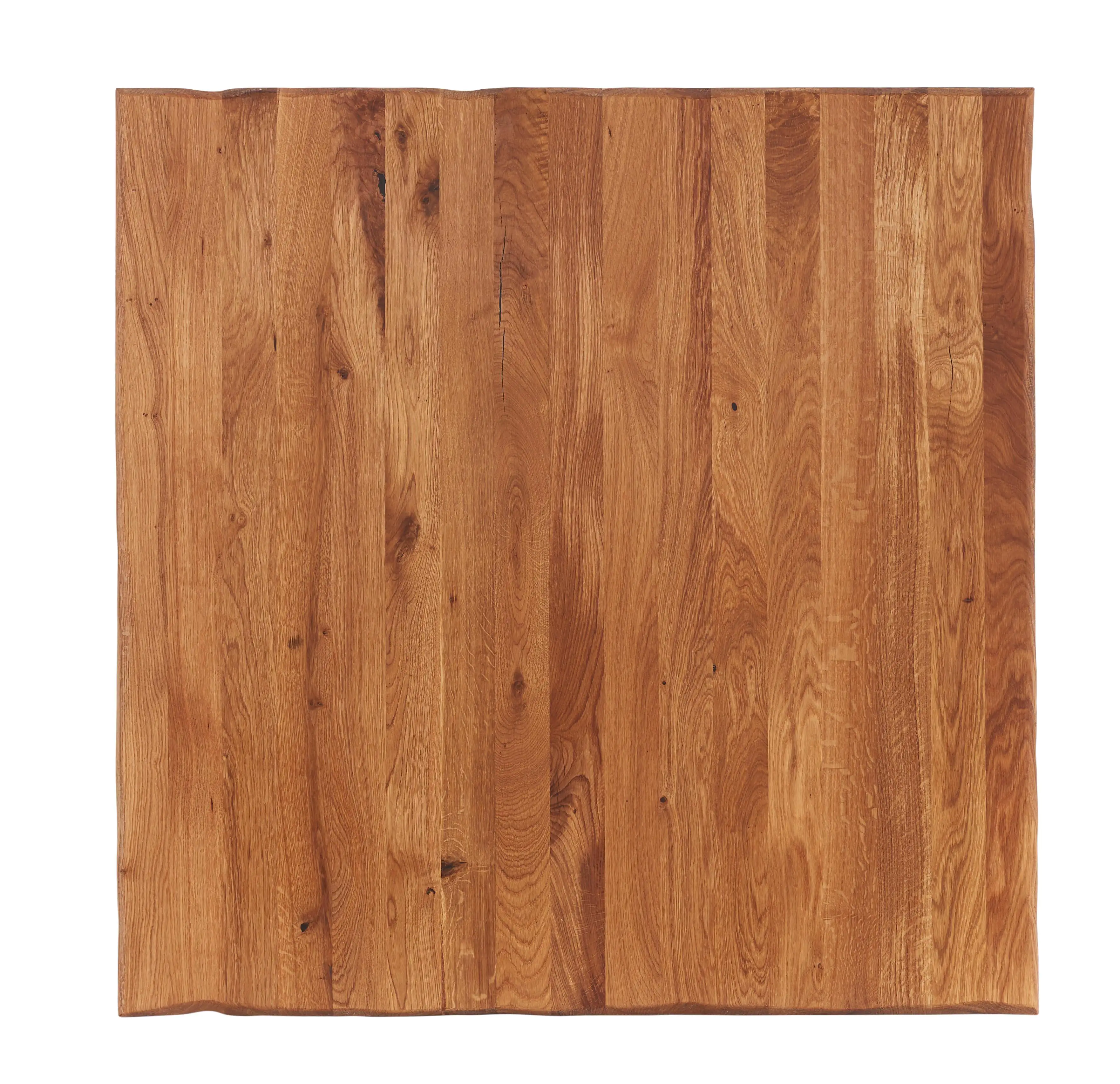 Tischplatte Eiche massiv 90 x 90 cm 38 mm mit natürlicher Kante Tischplatte Eiche massiv 90 x 90 cm 38 mm mit natürlicher Kante