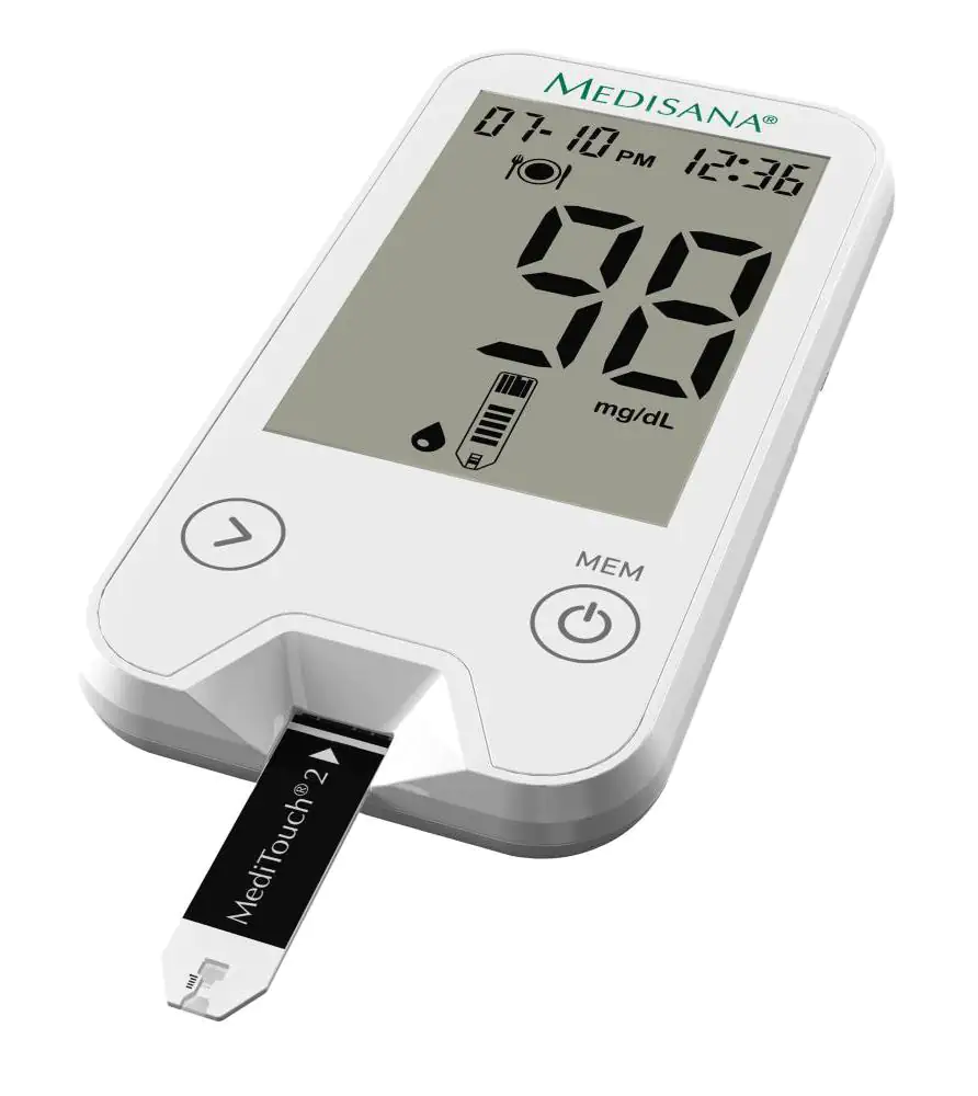 Medisana Blutzuckermessgerät MediTouch 2 Starterset inkl. Stechhilfe, AST-Kappe, 10 Lanzetten, 10 Te Medisana Blutzuckermessgerät MediTouch 2 Starterset inkl. Stechhilfe, AST-Kappe, 10 Lanzetten, 10 Te