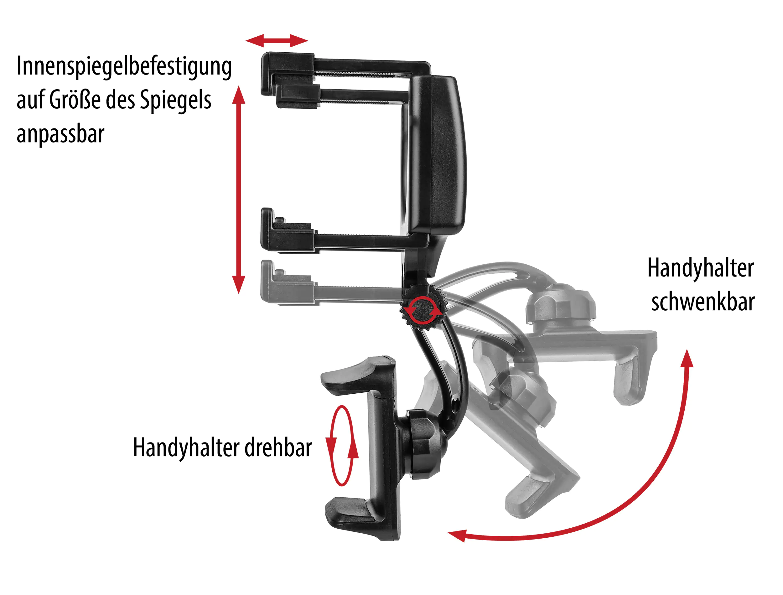 EUFAB KFZ-Smartphonehalterung für den Innenspiegel EUFAB KFZ-Smartphonehalterung für den Innenspiegel