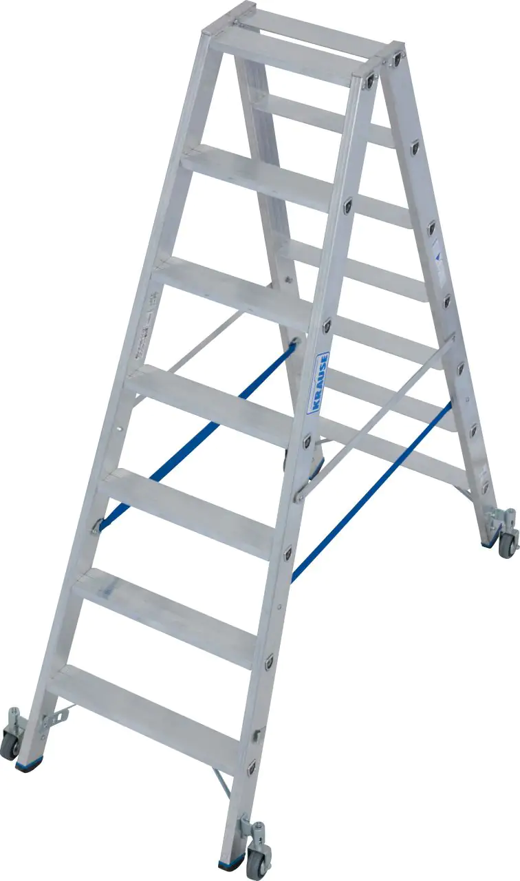 4009199124852 Krause Aluminium-Doppelleiter STABILO fahrbar 3,20 m