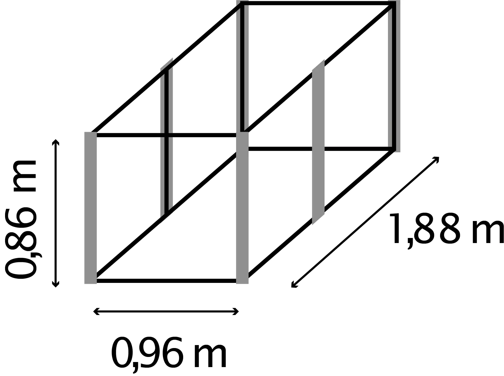 Vitavia Hochbeet Meta 96 x 188 x 86 cm granit aluminium