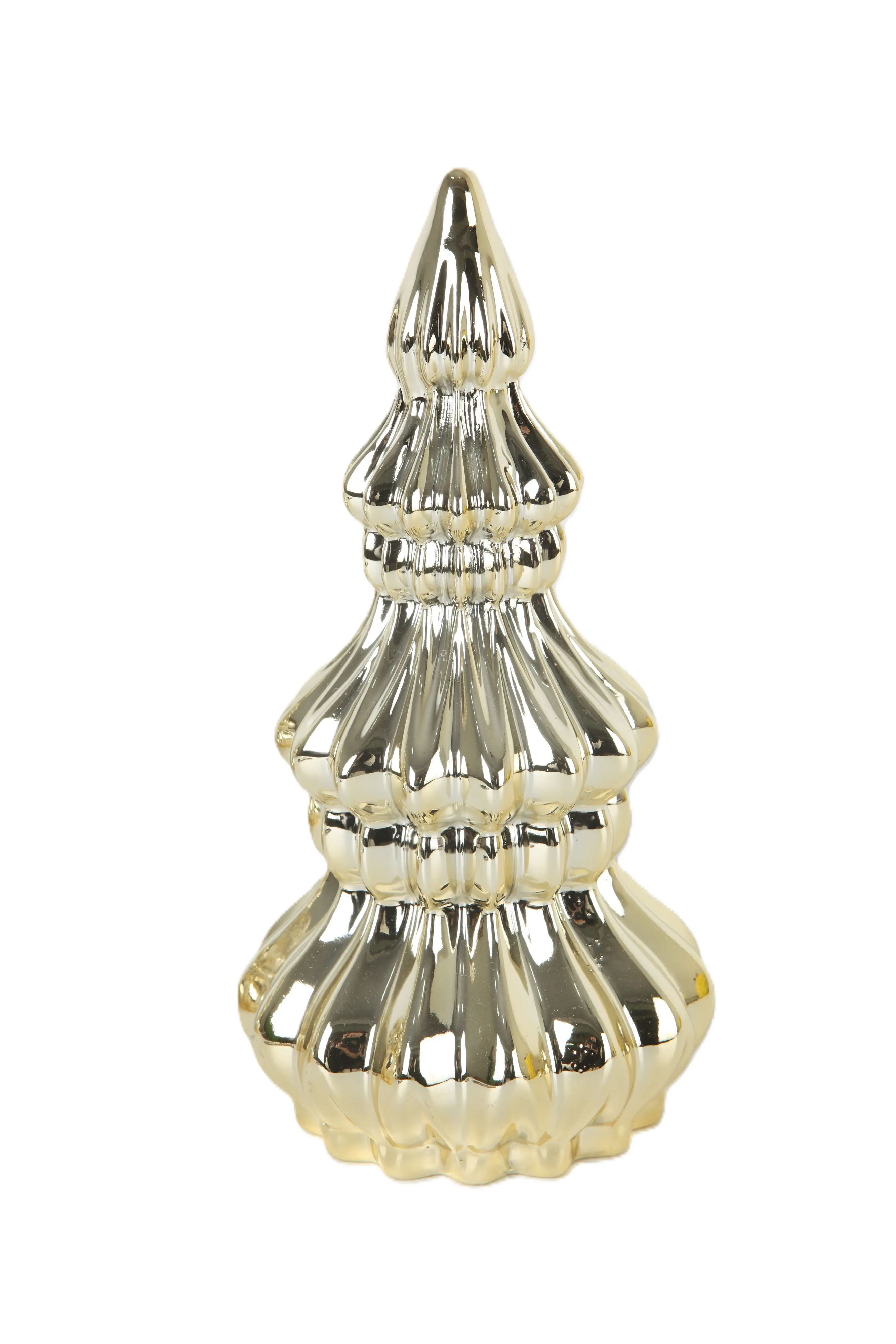 TrendLine Deko Tannenbaum Keramik Ø 10,5 x 21 cm gold
