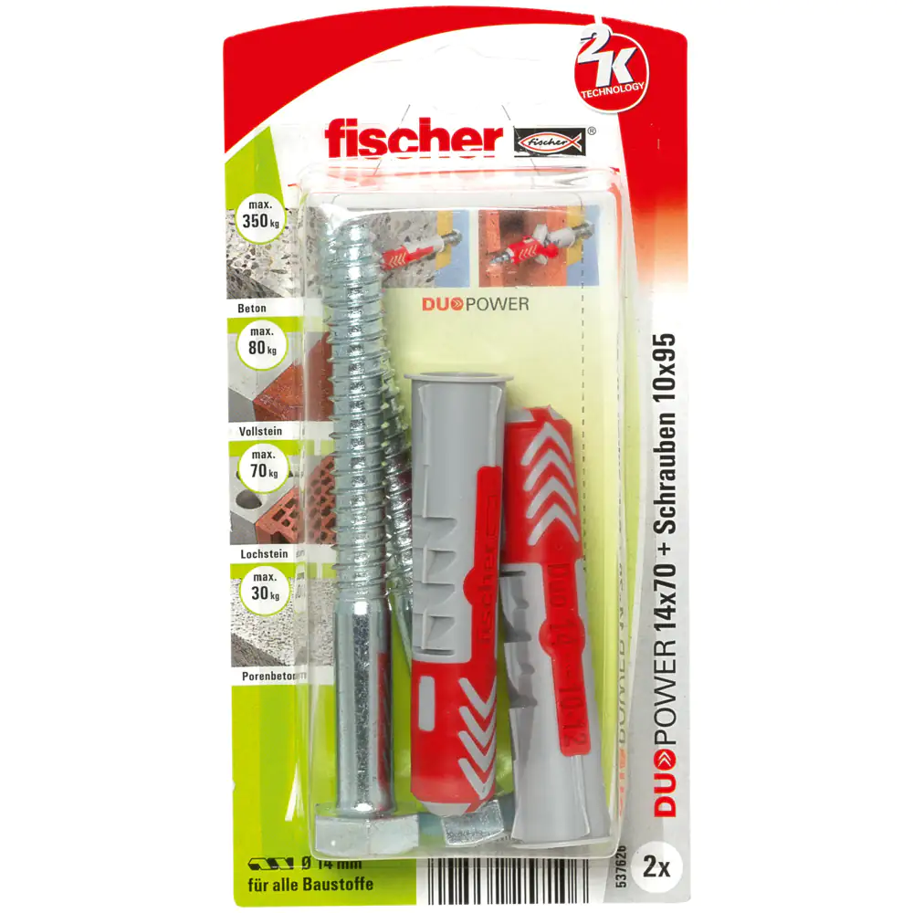 Fischer Dübel-Set Duopower 14.0 x 70 mm - 2 Stück