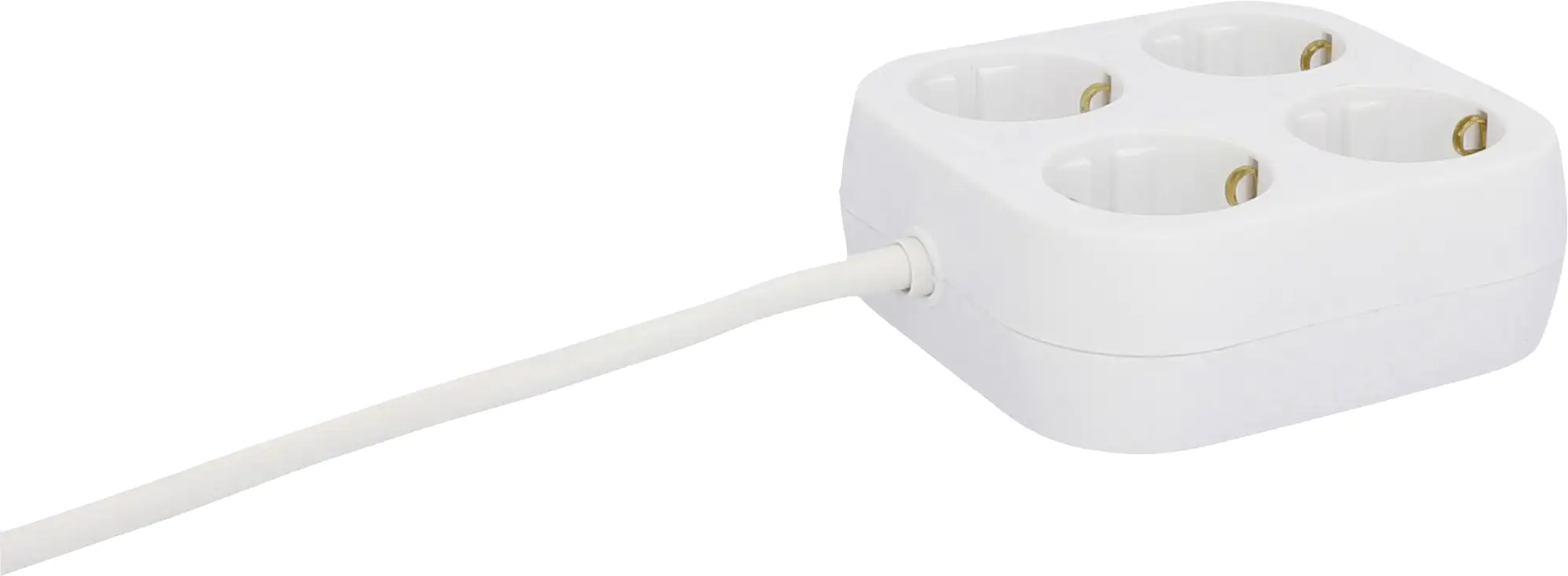 Unitec Steckdosenleiste 4-fach 1,4m quadratisch, weiß