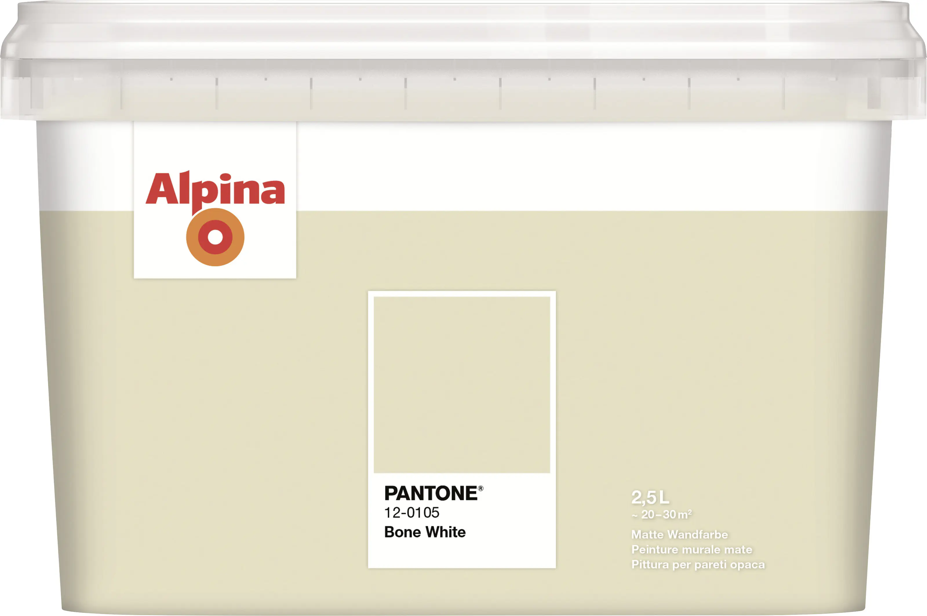 Alpina Wandfarbe Pantone matt bone white 2,5 L