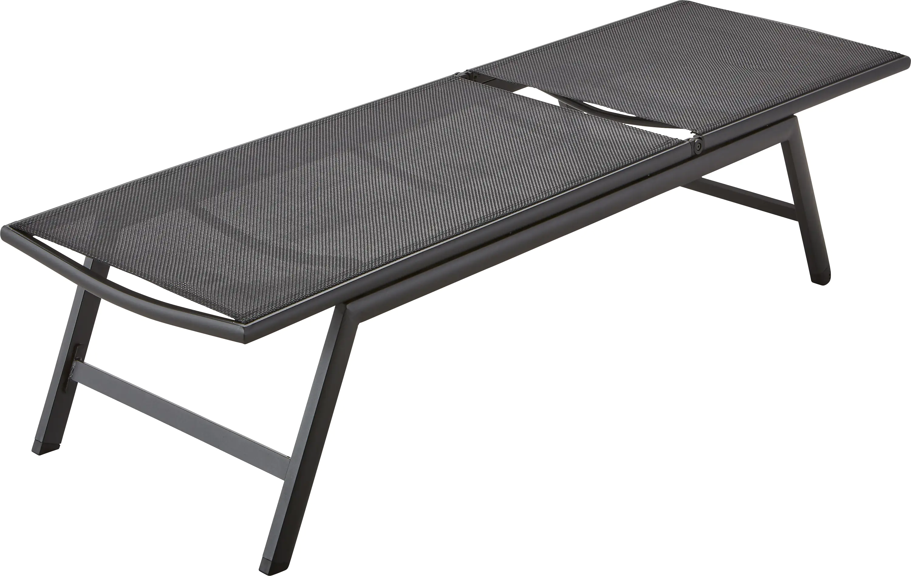 4333692694896_10 TrendLine Alu Sonnenliege Comfort Textilen Bespannung, schwarz