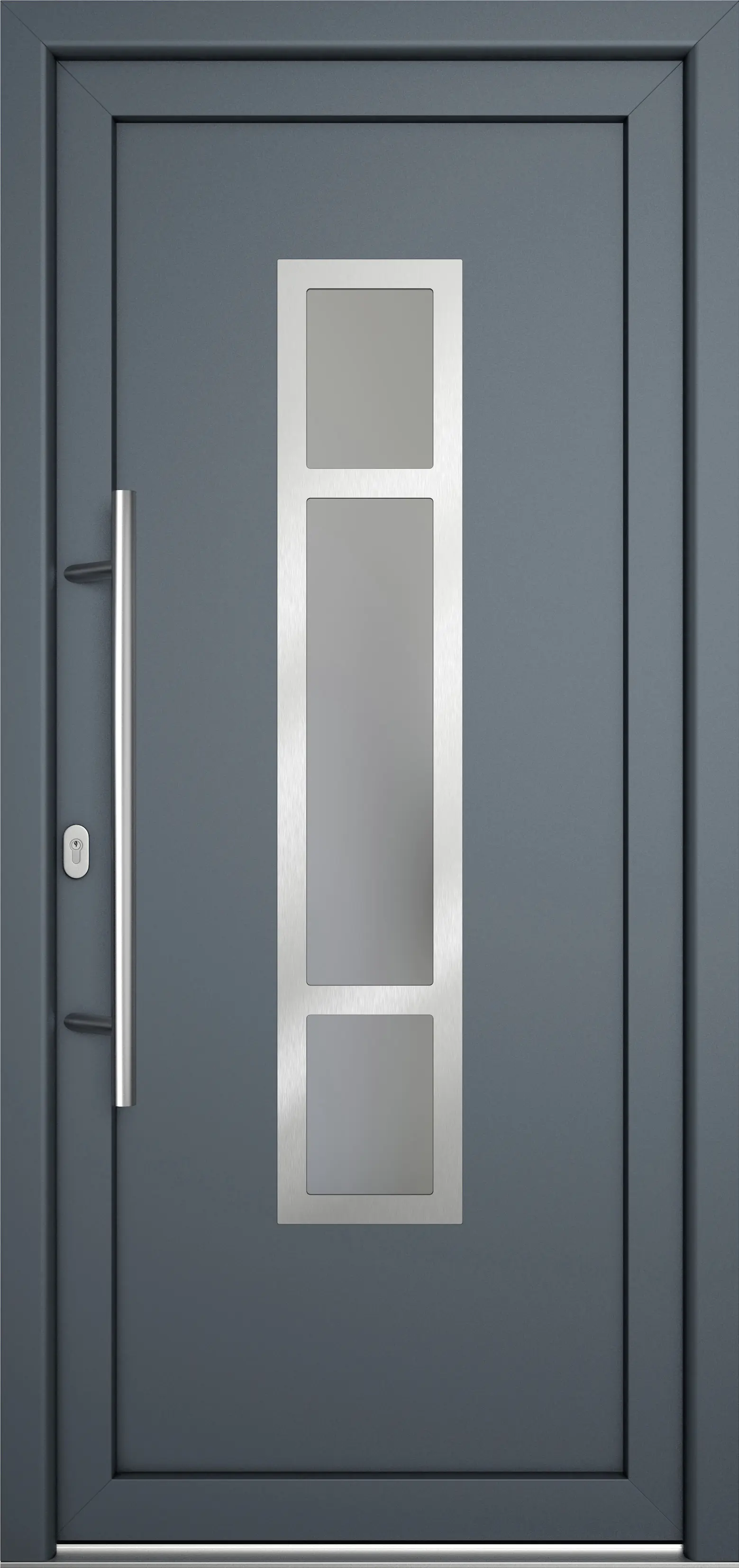 Meeth Haustür Signum Pro PVC Modell 87 98 x 200 cm DIN Links weiß/titan Meeth Haustür Signum Pro PVC Modell 87 98 x 200 cm DIN Links weiß/titan