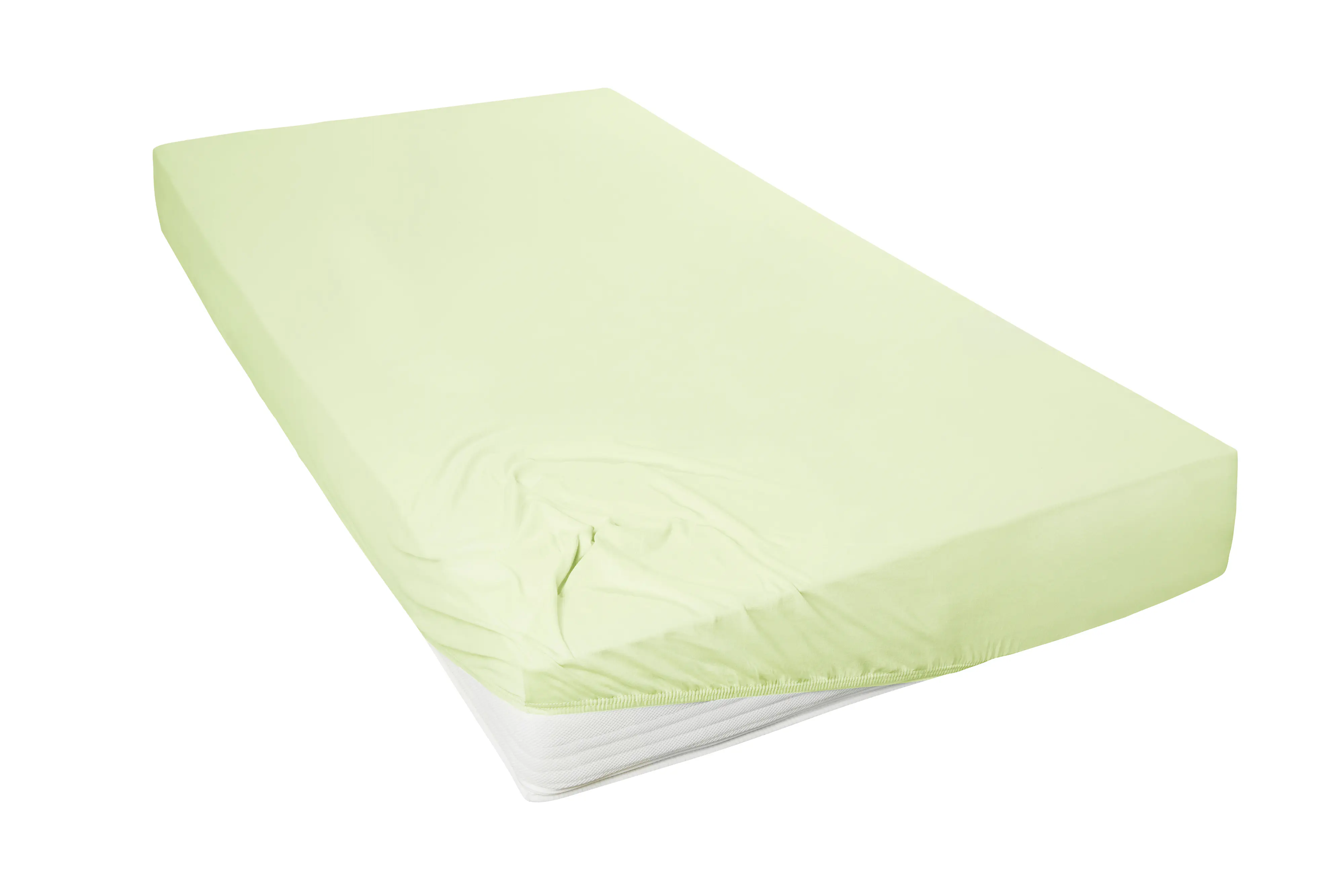 Mako Feinjersey Spannbettlaken 190 x 200 cm limone