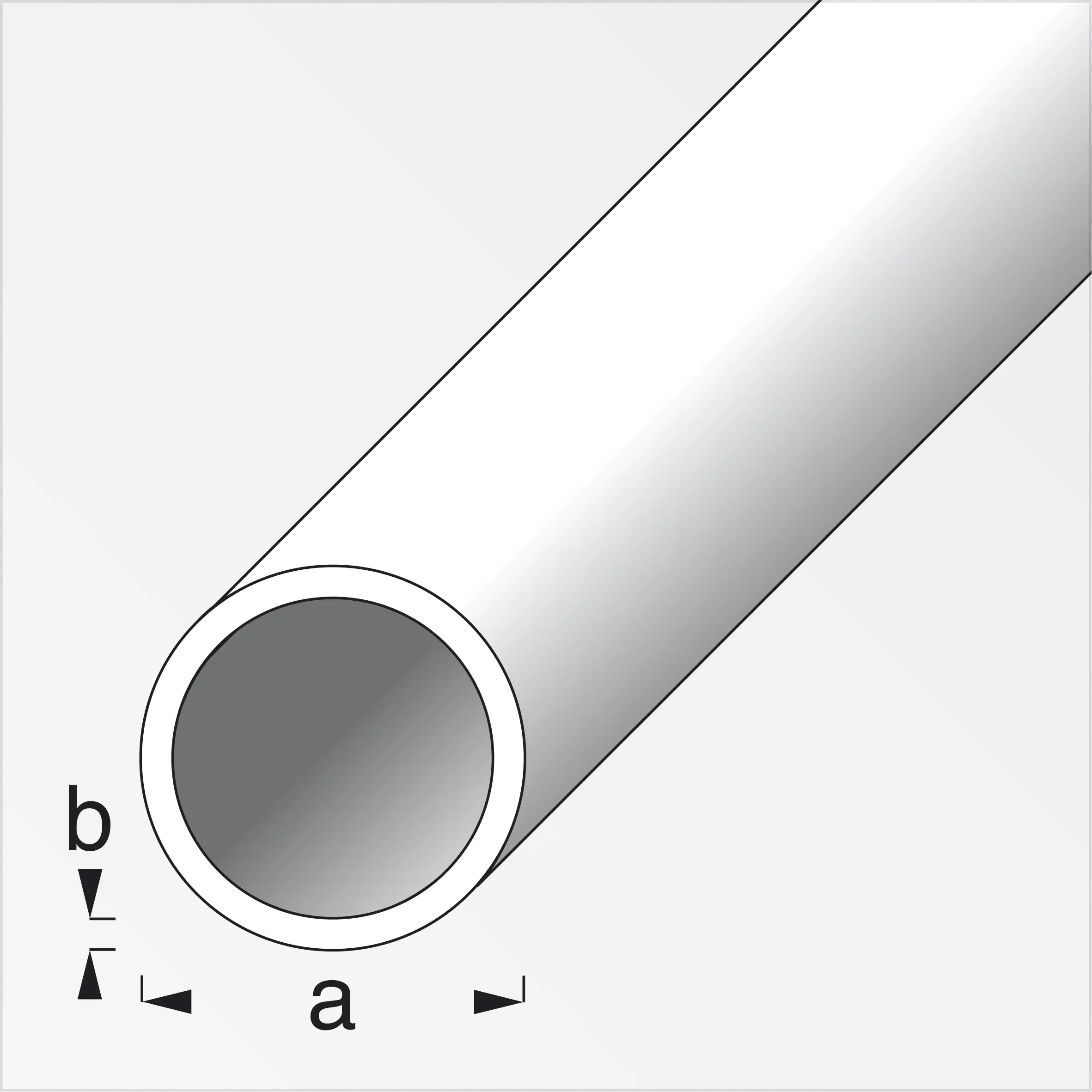 alfer Rundrohr Aluminium eloxiert poliert Chrom-Optik alfer Rundrohr Aluminium eloxiert poliert Chrom-Optik
