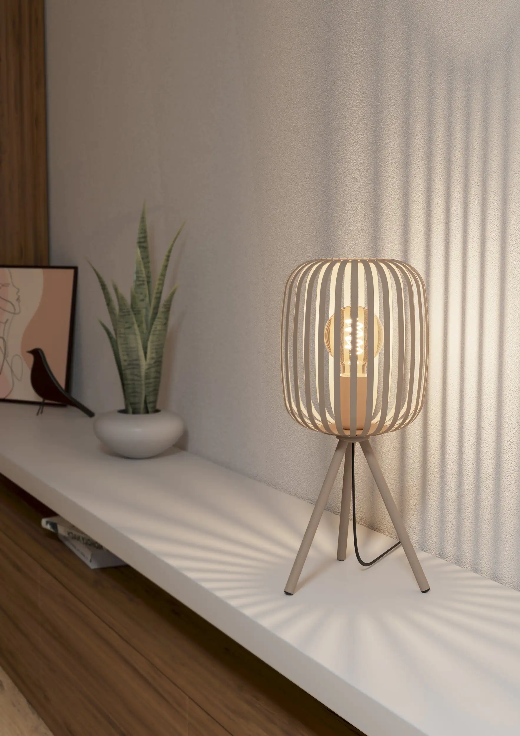 Eglo Tischleuchte Romazzina sand 43,5 x 20 cm