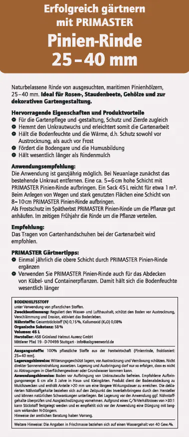 Primaster Pinienrinde 25-40 mm 45 L