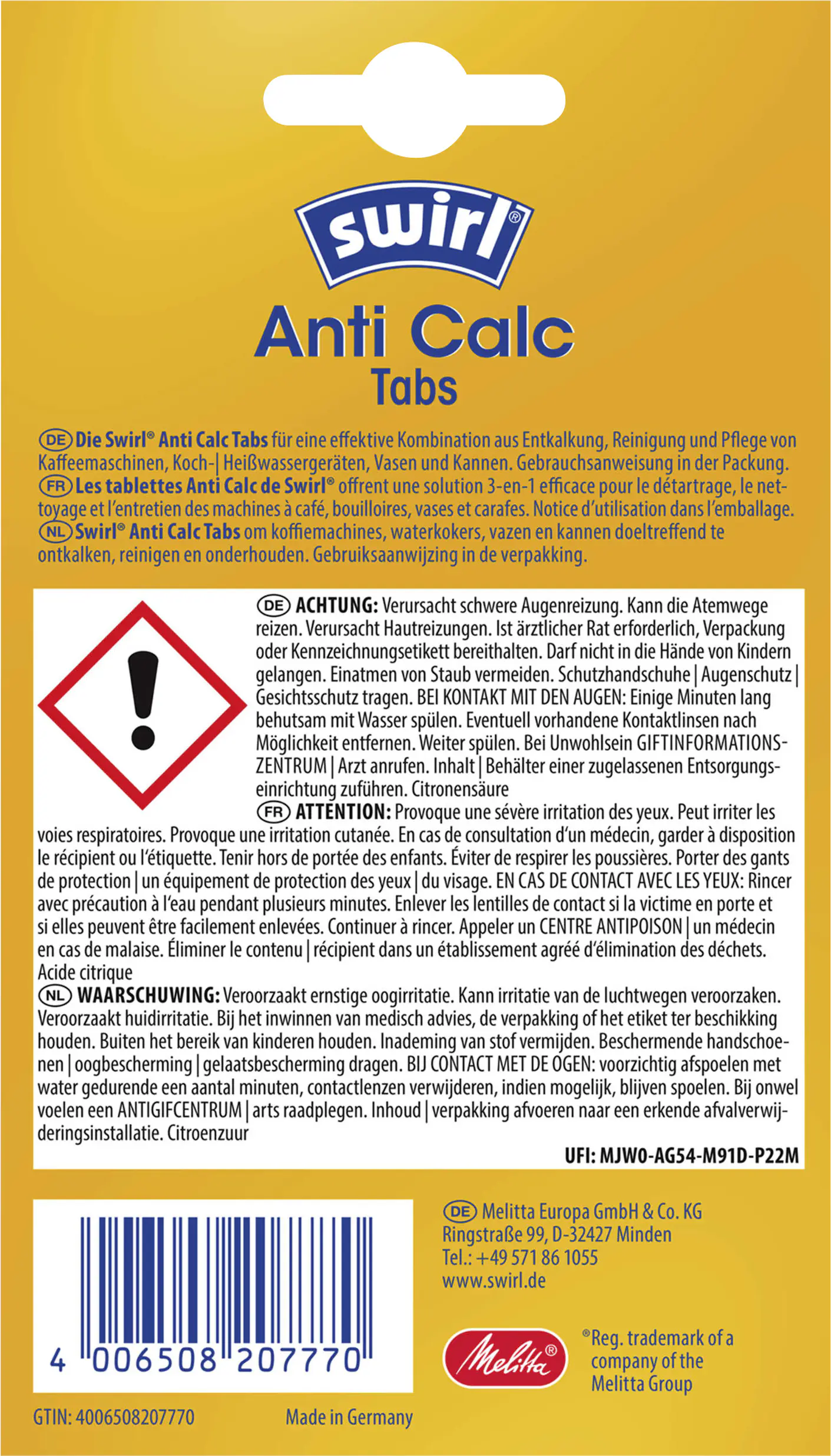 Swirl Entkalker Tabletten 3in1 4 x 18,5 g