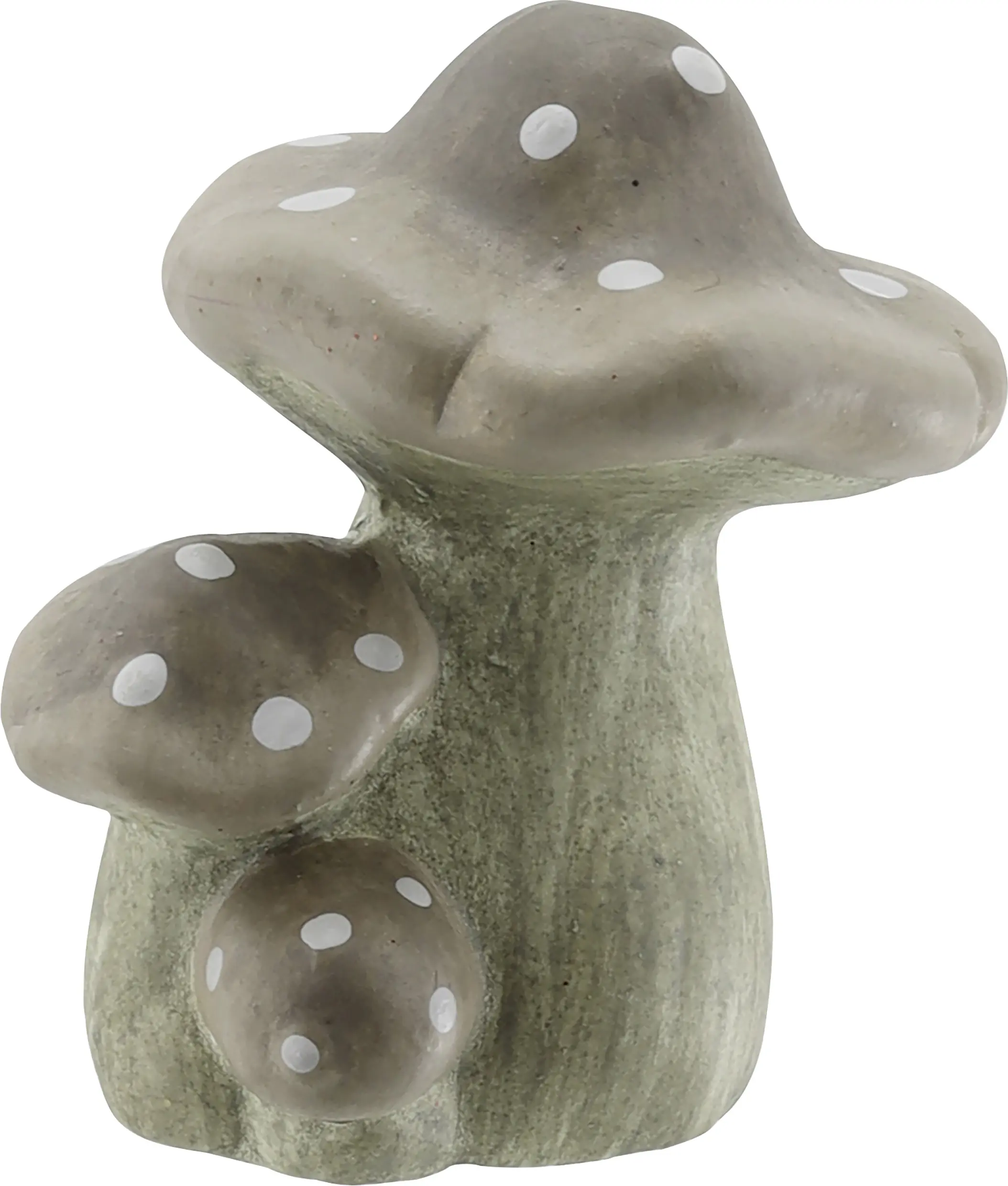 Dekofigur Fliegenpilz Keramik 7,8 x 8,5 cm olivgrün-beige