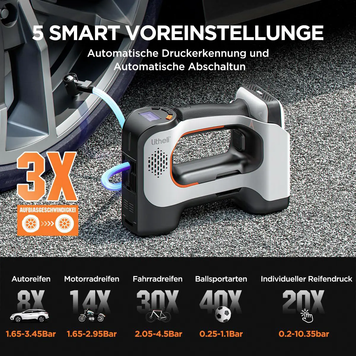 Litheli Akku-Kompressor MONO 20 V ohne Akku