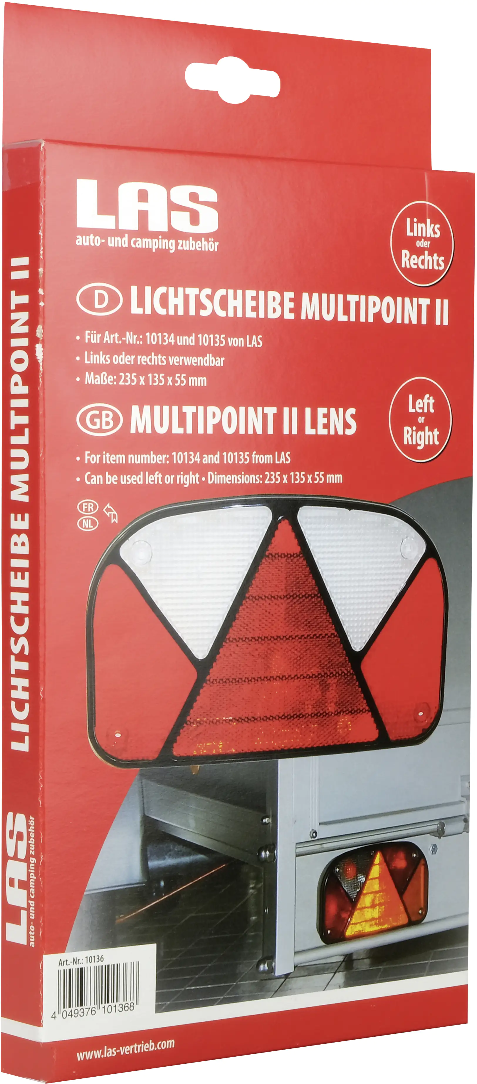 LAS Lichtscheibe für Rückleuchte Multipoint II rechts oder links