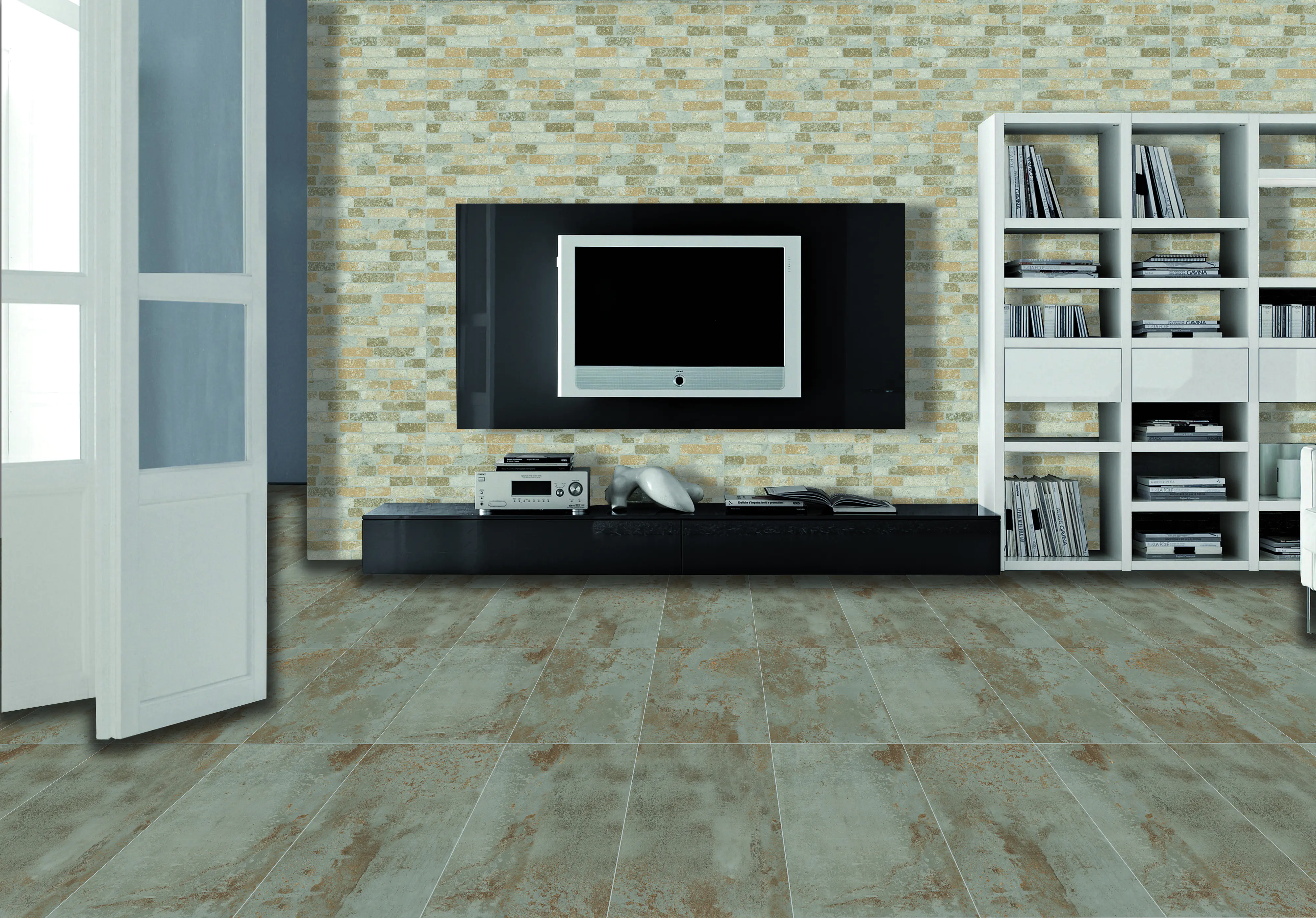 Bodenfliese Feinsteinzeug Ruggine 31 x 62 cm grigio