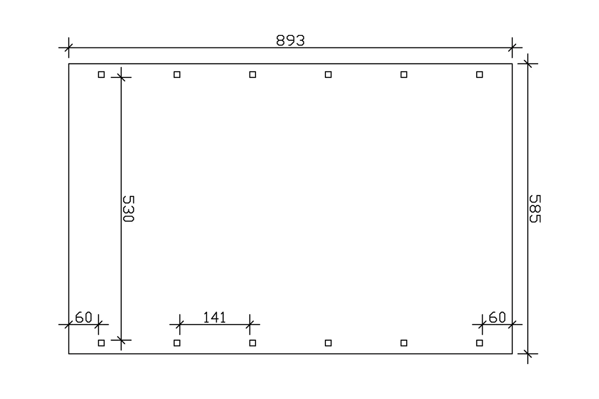 SKAN HOLZ Carport Spreewald 585 x 893 cm mit EPDM-Dach