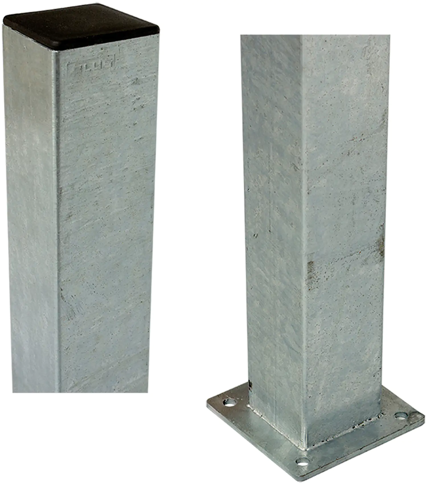 Plus Stahlpfosten mit Fuss 8 x 8 x 132 cm Feuerverzinkt