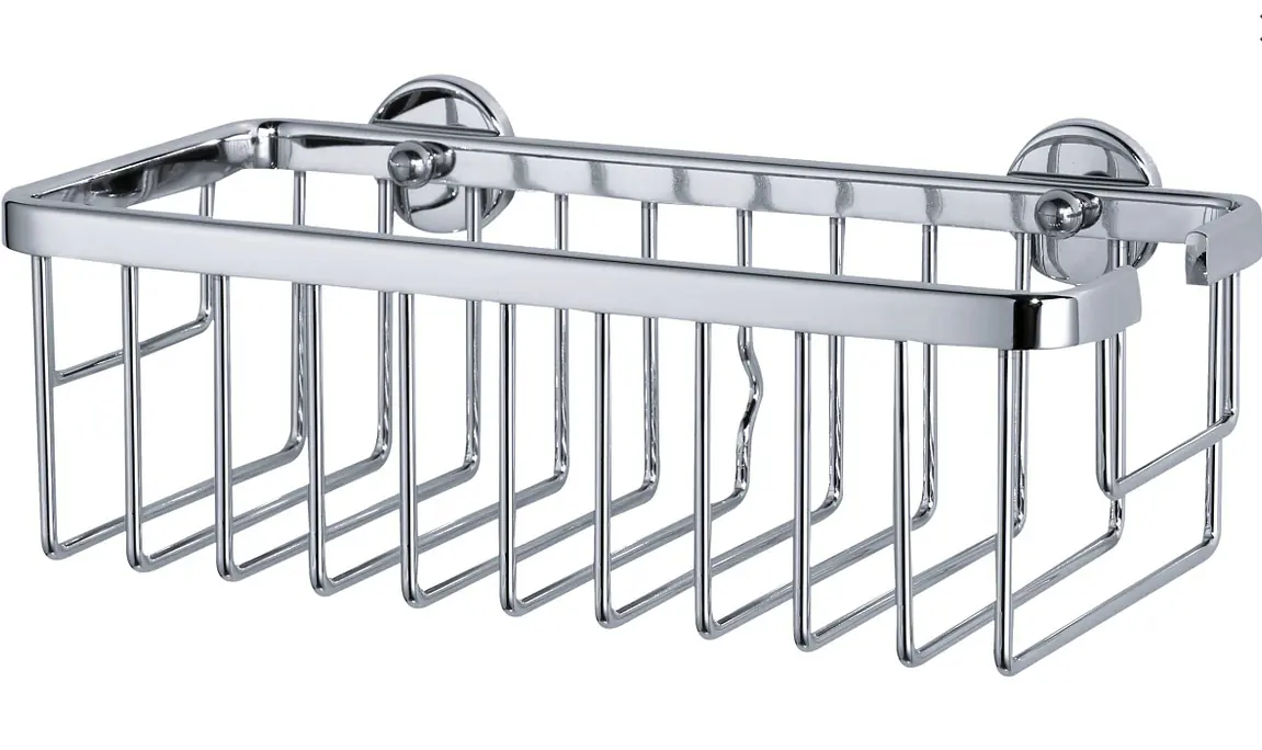 tesa Duschkorb Aluxx zum Kleben viereckig 1 Ablage verchromt 25 cm tesa Duschkorb Aluxx zum Kleben viereckig 1 Ablage verchromt 25 cm