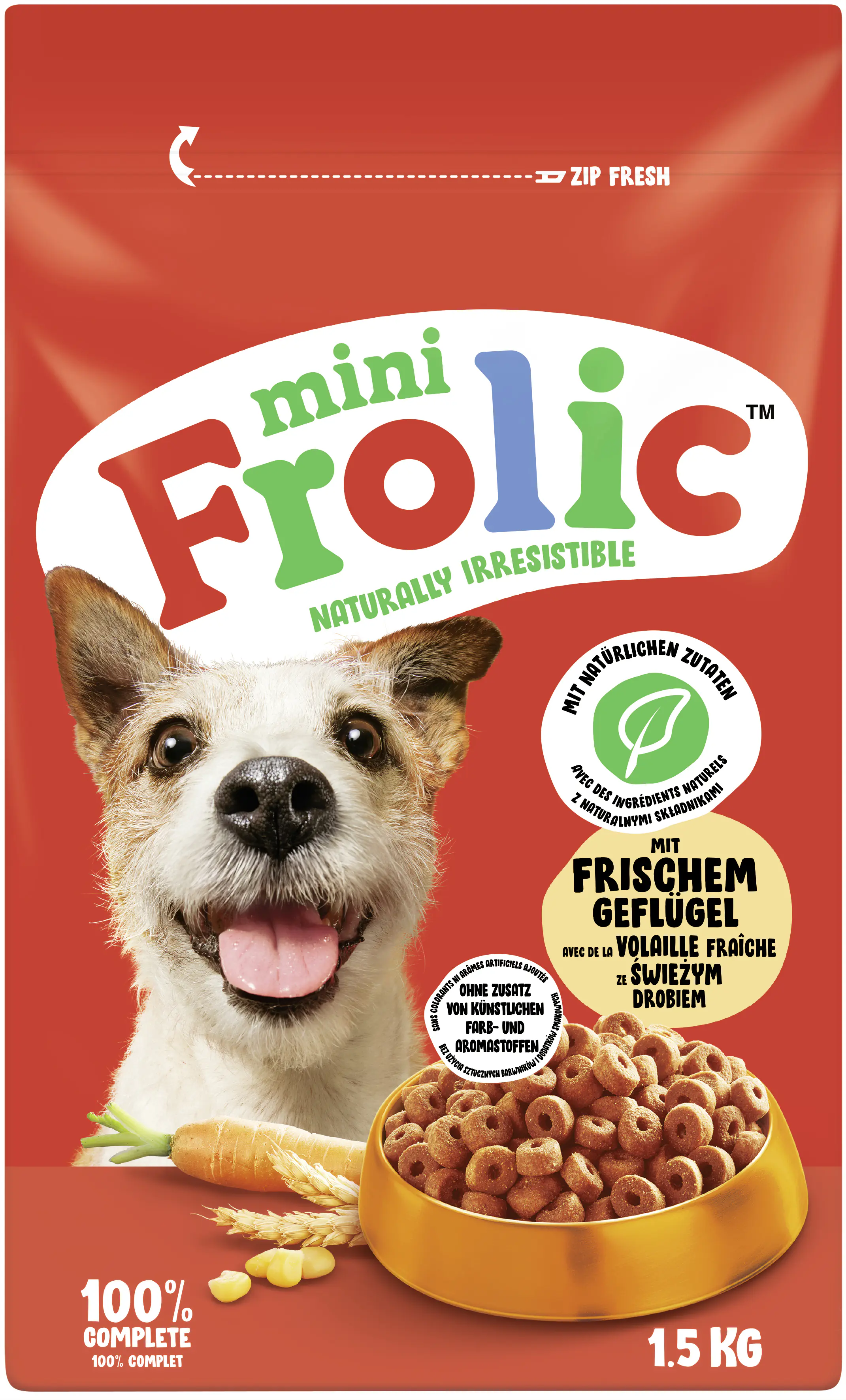 Frolic Hundetrockenfutter Adult Mini 1,5 kg Geflügel