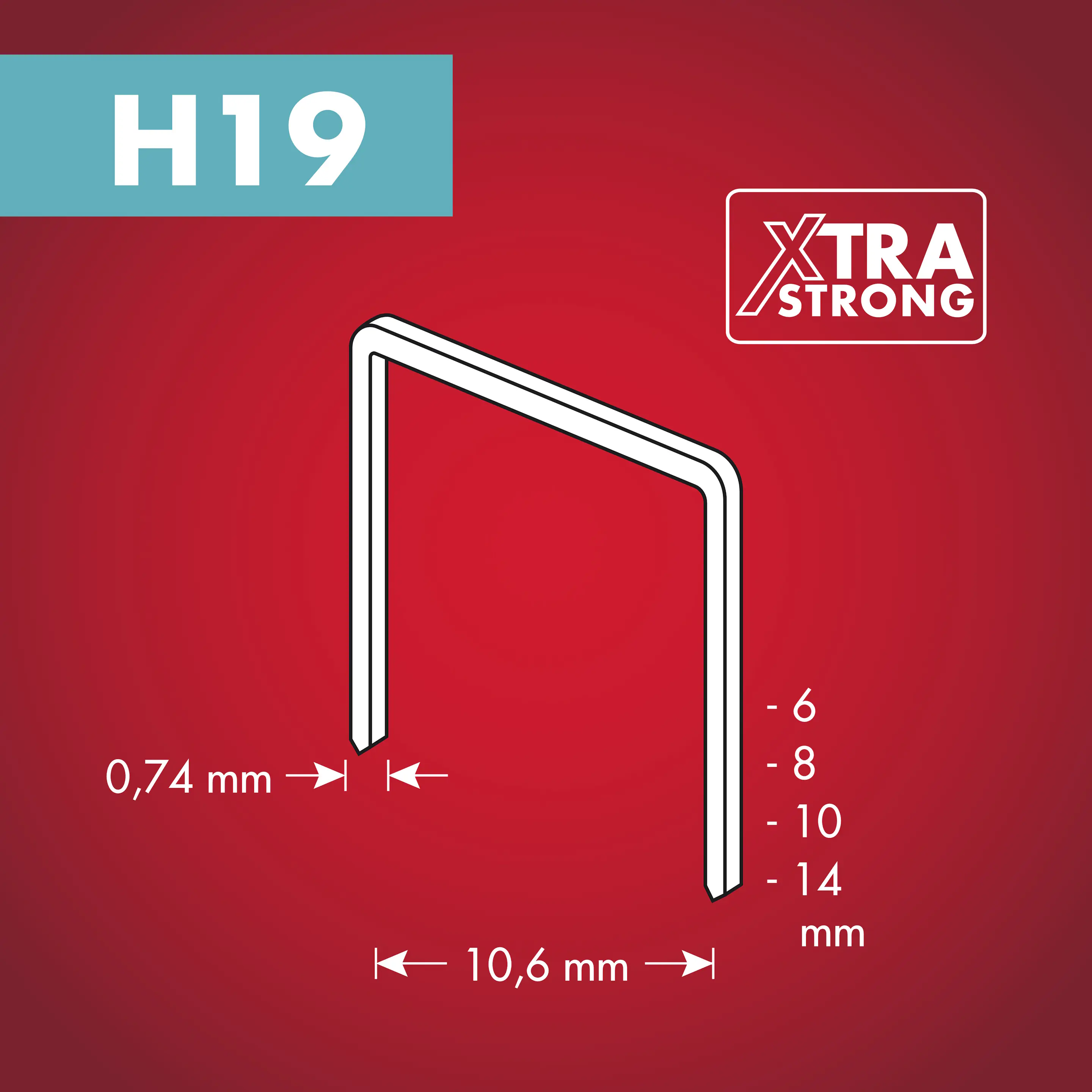 Arrow Tackerklammer Feindraht H19 10 mm Stoff & Gewebe 1000 Stück