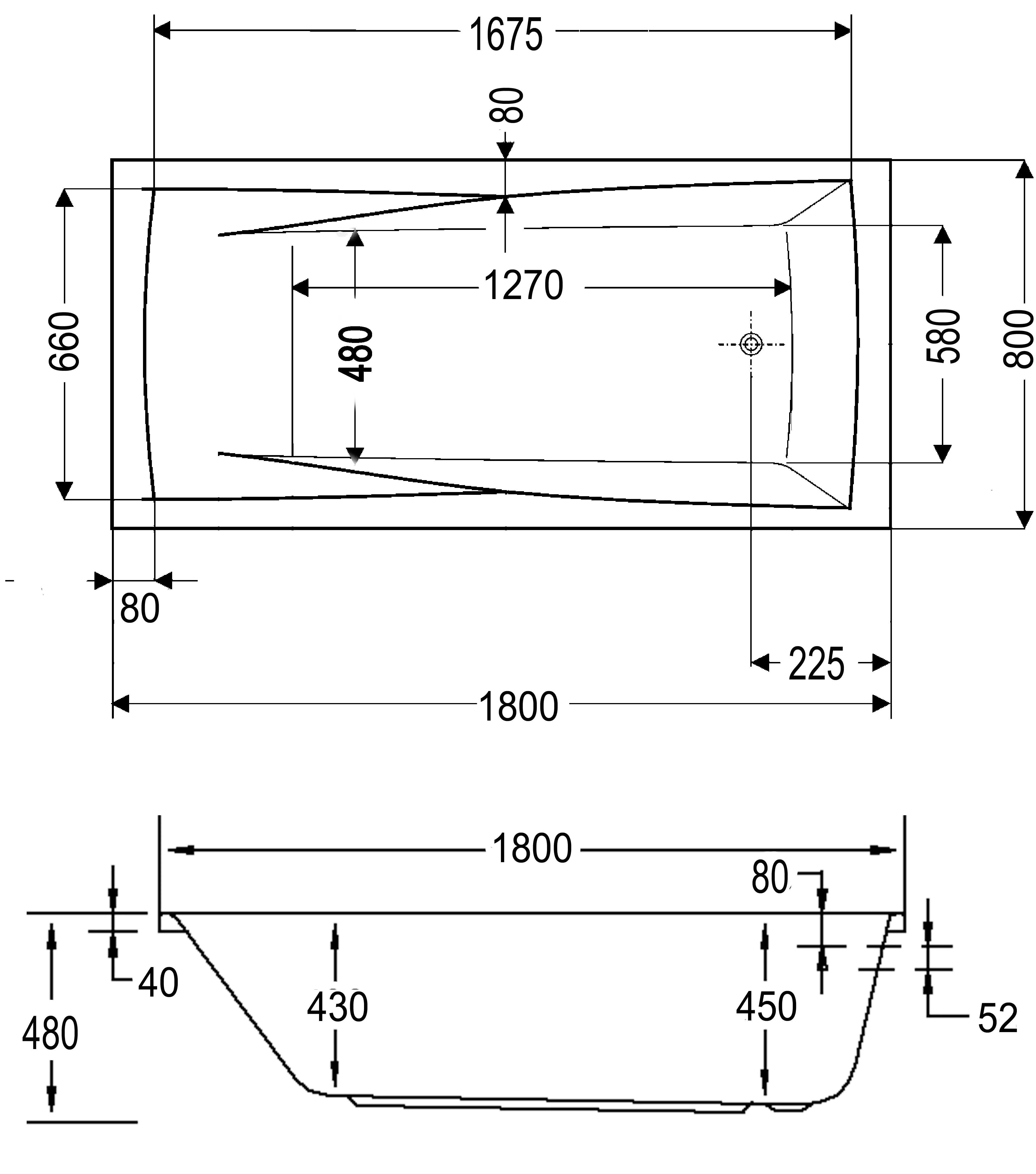 4005489045159_1687834 Ottofond Whirlpool-Badewanne Komplettset Atlanta 180 cm