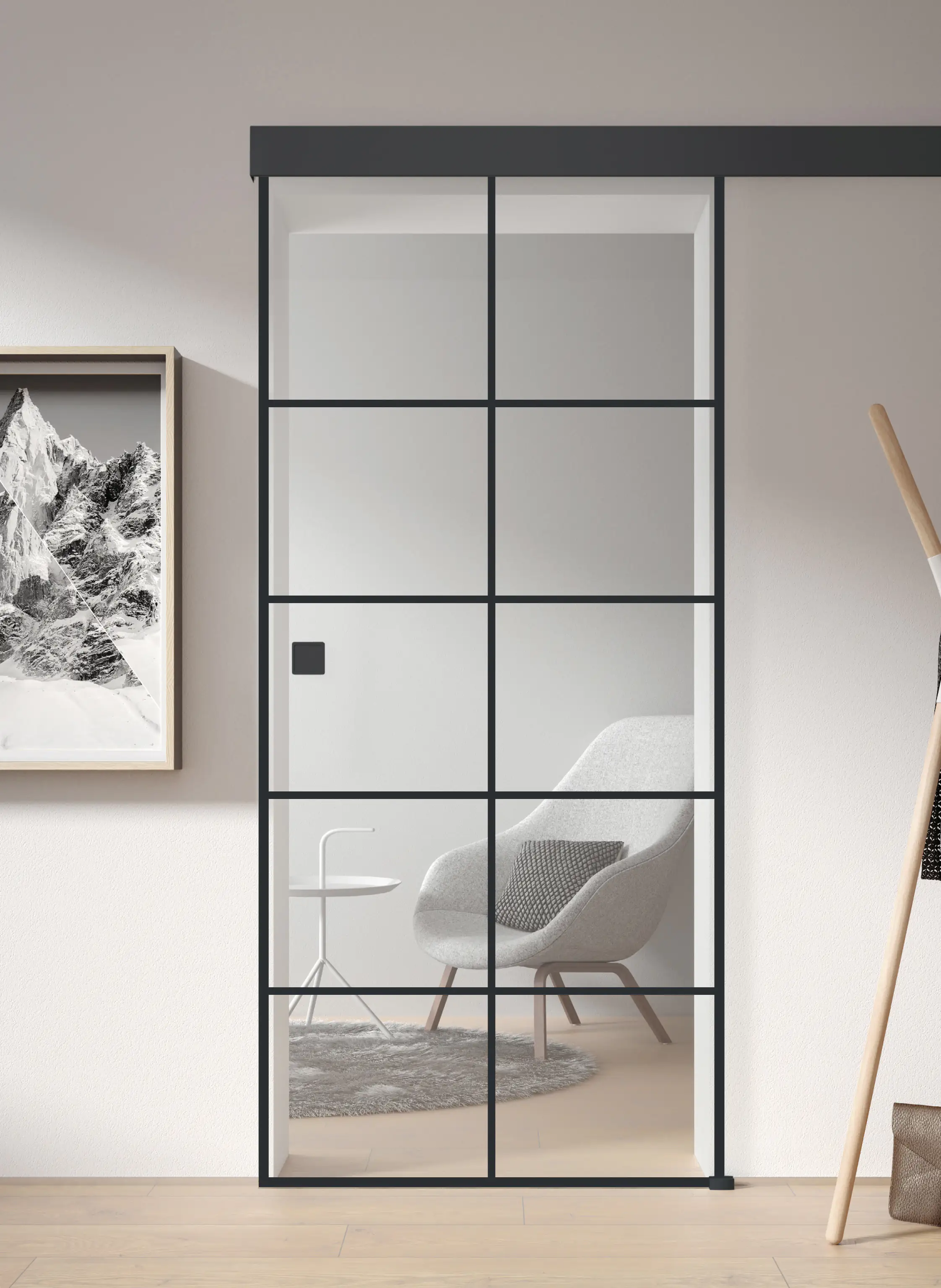 4250189117372 Ambiente Glas-Schiebetür Black Klarglas Dekor S 76/20 ESG