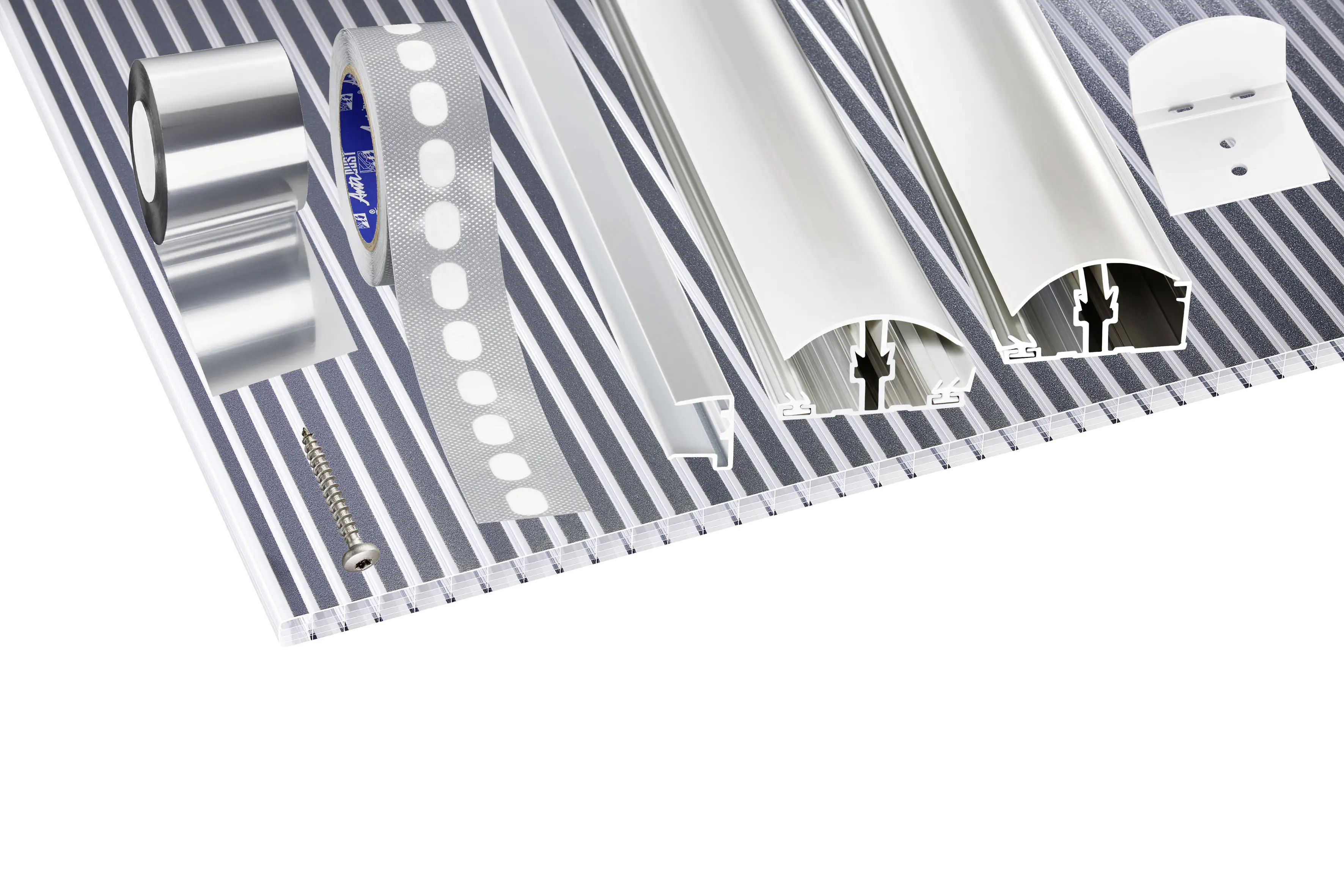 4003412155630 Gutta Doppelstegplatte-Set Zebraplatte für 12 m2 anthrazit inkl. Zubehör