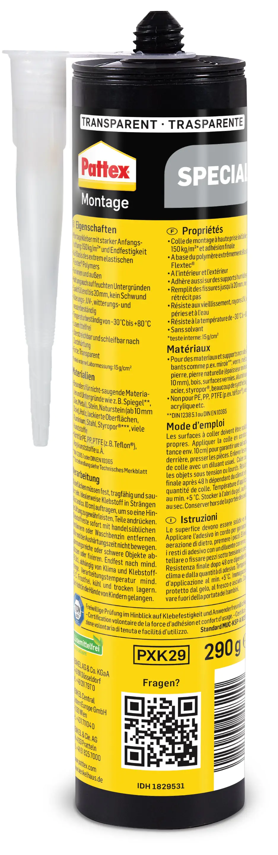 Pattex Montagekleber Special 290 g transparent