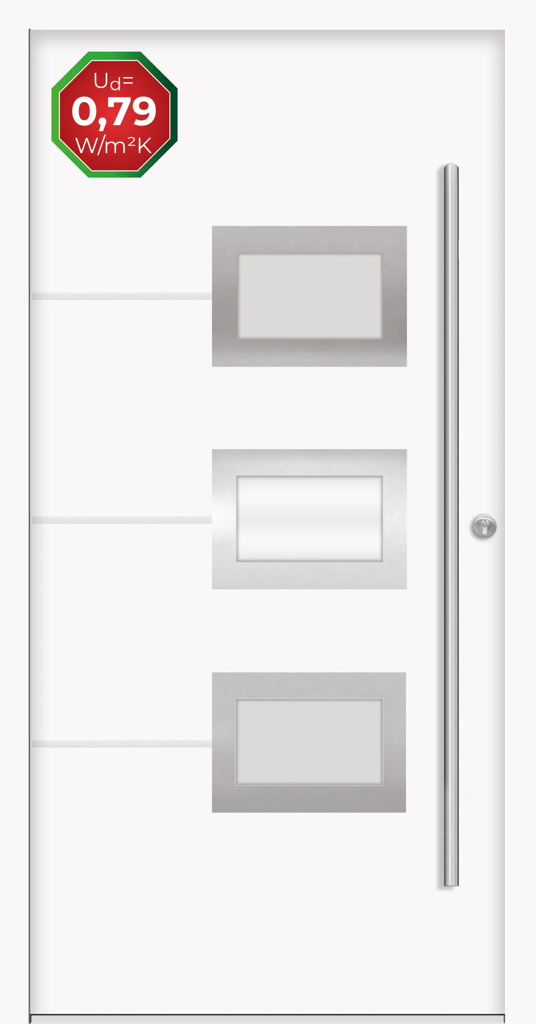 Splendoor Haustür Passivedoor Premium B03 Weiß DIN Rechts 110 x 210 cm