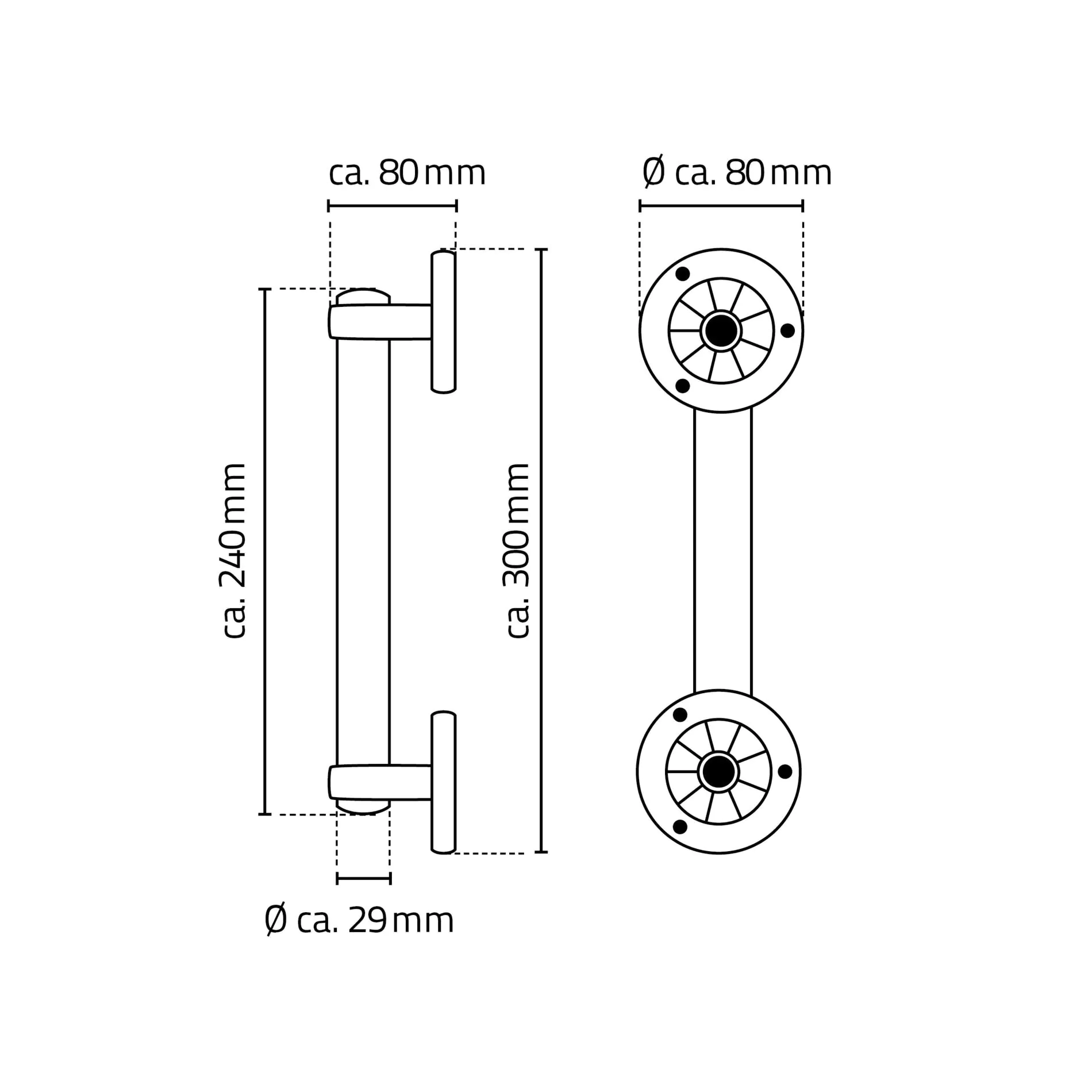 Ridder Haltegriff Pro S, chromfarben glänzend, Aluminium