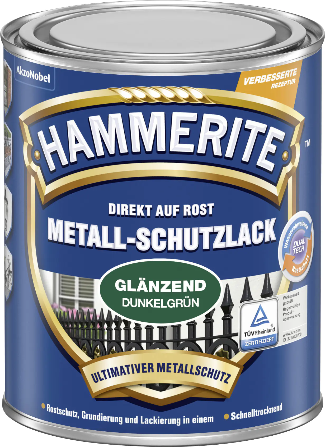 Hammerite Metall-Schutzlack 750 ml dunkelgrün glänzend