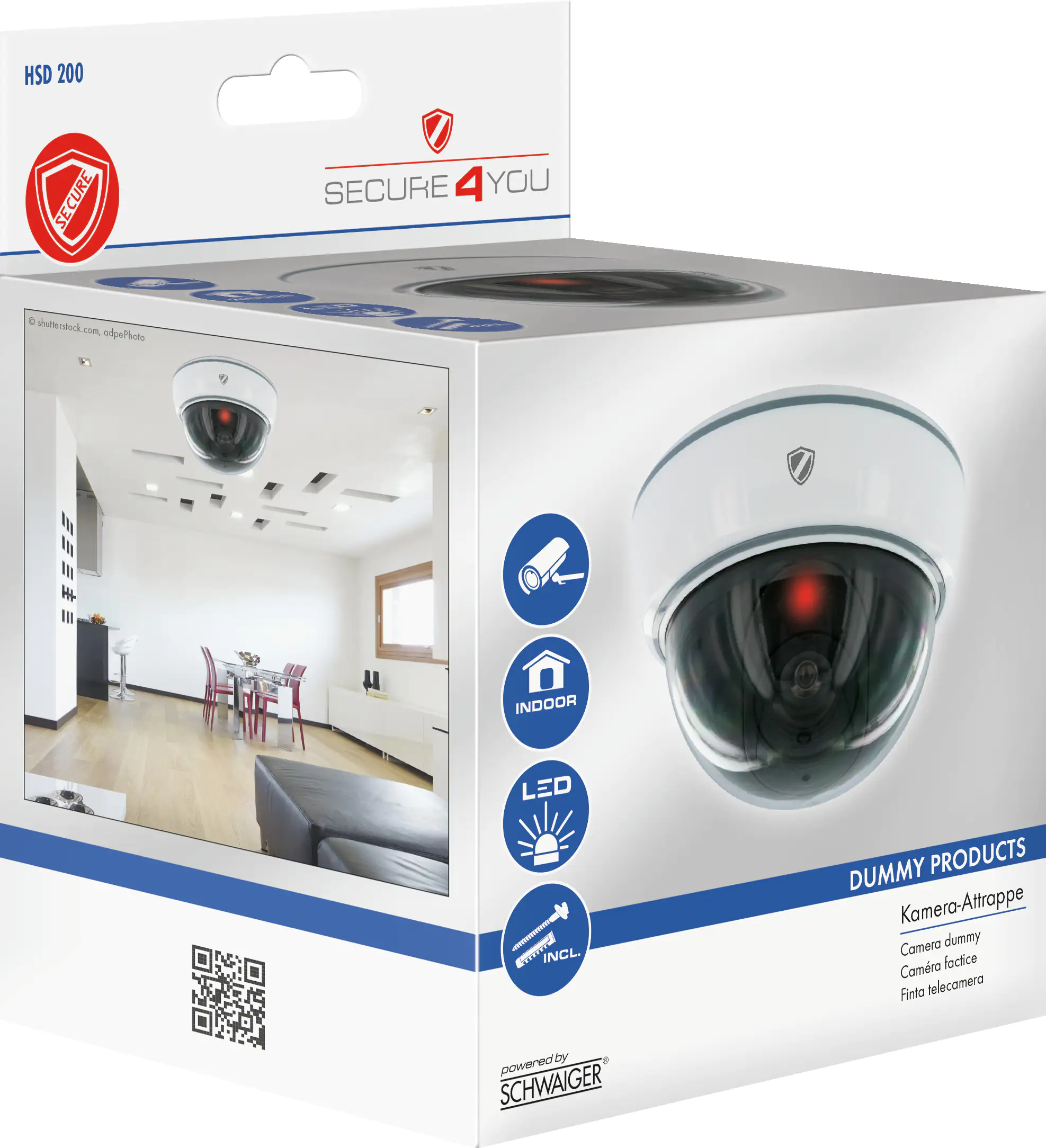 4004005018516_1 Schwaiger Kamera-Attrappe weiß, Innenbereich