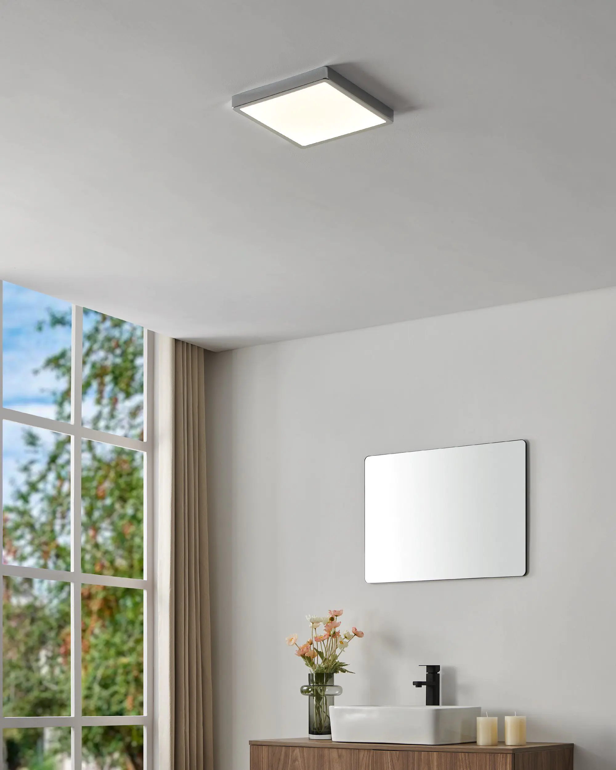 Eglo LED Aufbauleuchte Fueva 5 chrom 28,5 x 28,5 cm neutralweiß Eglo LED Aufbauleuchte Fueva 5 chrom 28,5 x 28,5 cm neutralweiß