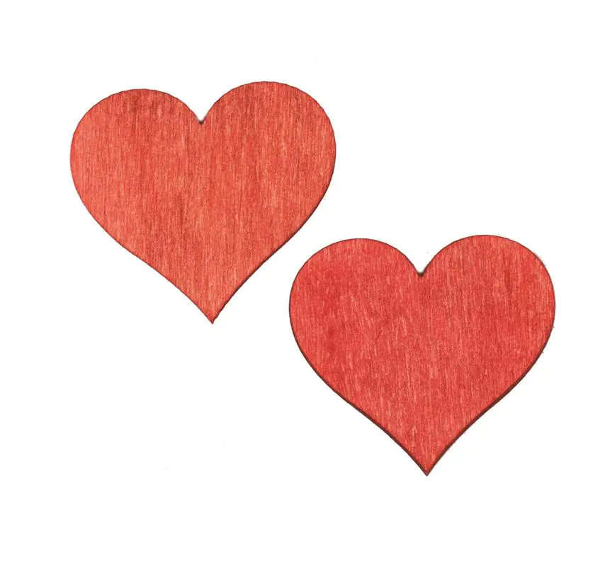 Glorex Holz-Streudeko Herzen rot 12 Stück 4 x 0,3 cm